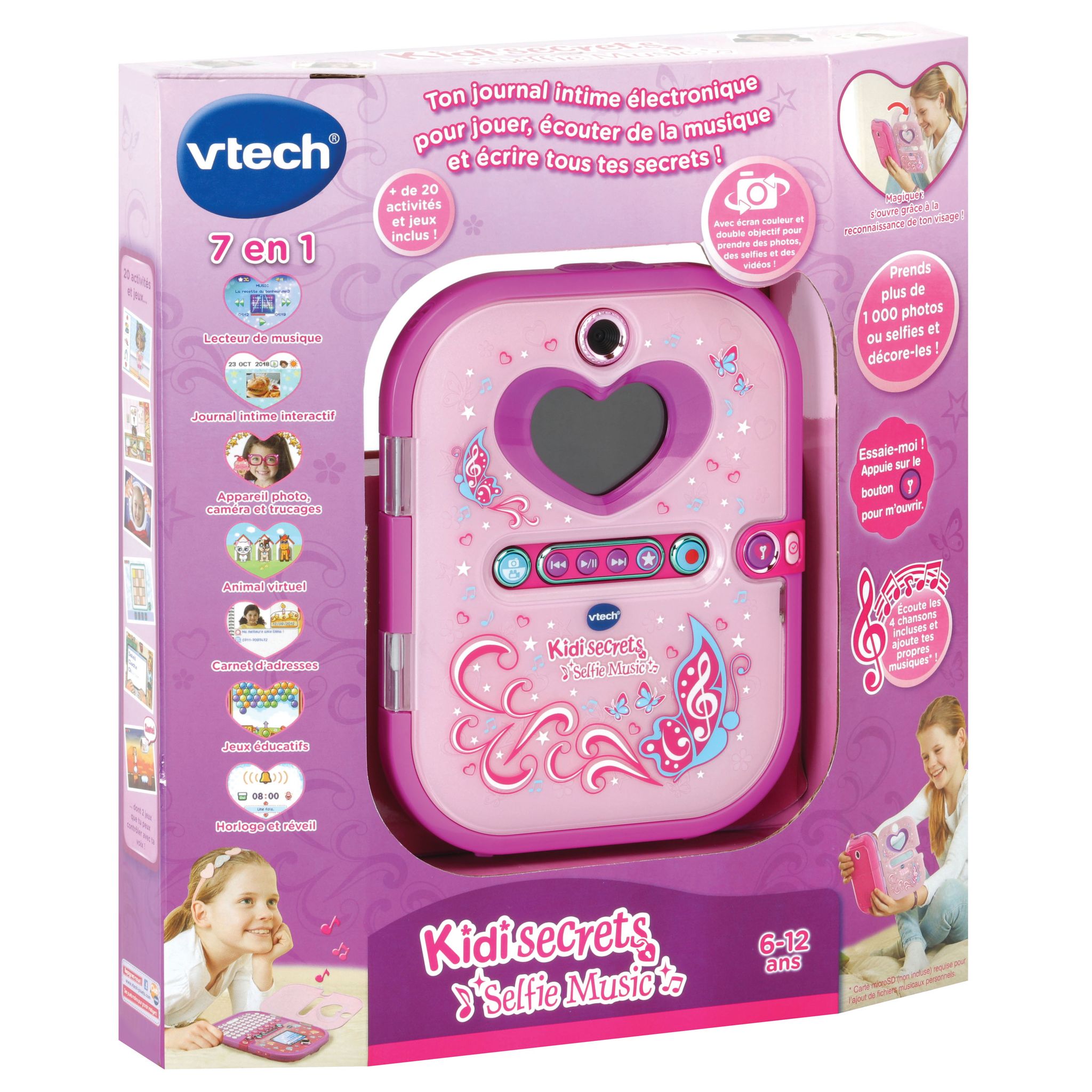 Voir la diapositive 2 : VTECH Agenda électronique Kidisecrets Selfie Music Rose