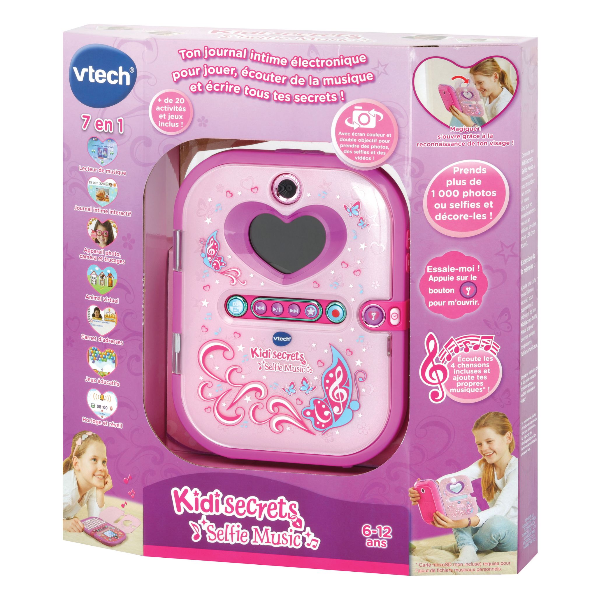 Voir la diapositive 3 : VTECH Agenda électronique Kidisecrets Selfie Music Rose