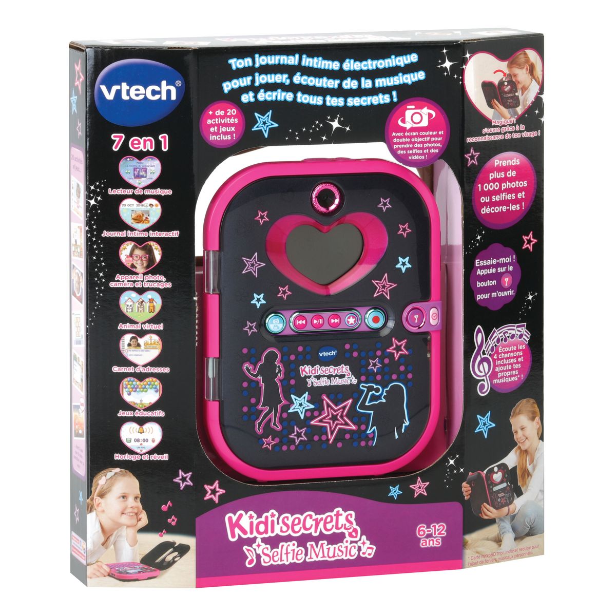 VTECH Agenda électronique Kidisecrets Selfie Music Noir