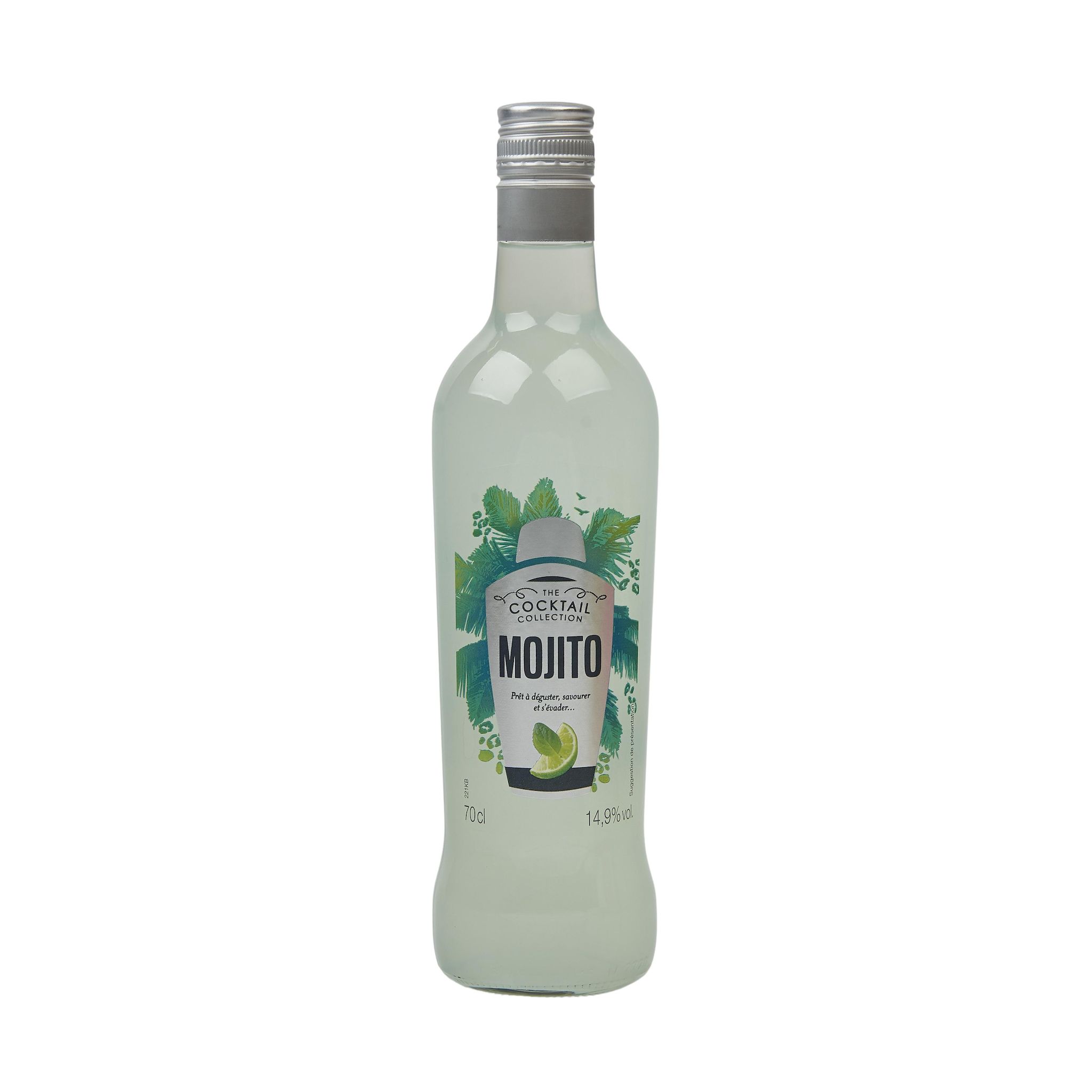 Voir la diapositive 2 : AUCHAN Cocktail mojito 14,9% 70cl