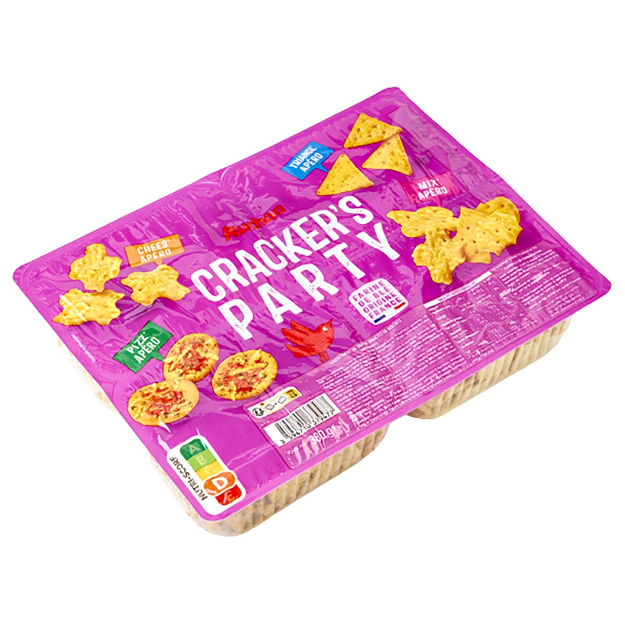 Voir la diapositive 2 : AUCHAN Crackers apéro coffret 380g