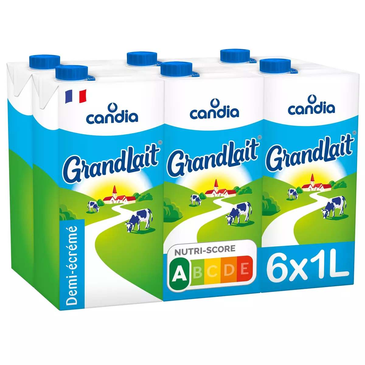 CANDIA Grandlait lait demi-écrémé UHT 6x1l