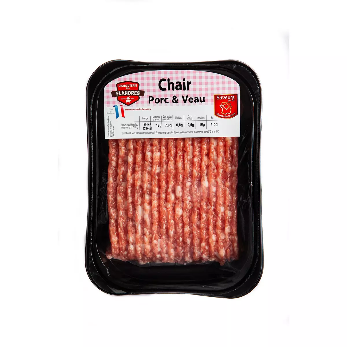 CHARCUTERIE DES FLANDRES Chair porc et veau 500g