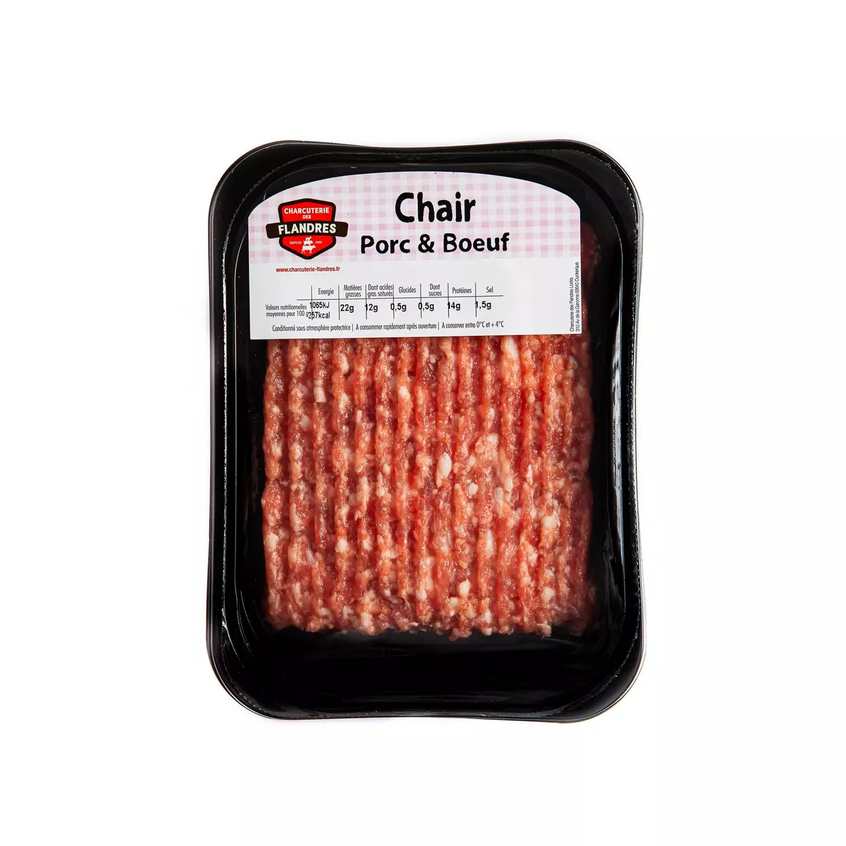 CHARCUTERIE DES FLANDRES Chair porc et bœuf 500g