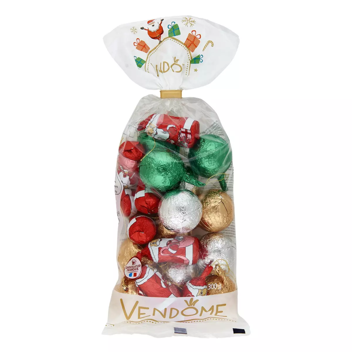 VENDOME Moulages Père Noël et boules de Noël en chocolat 300g pas cher 