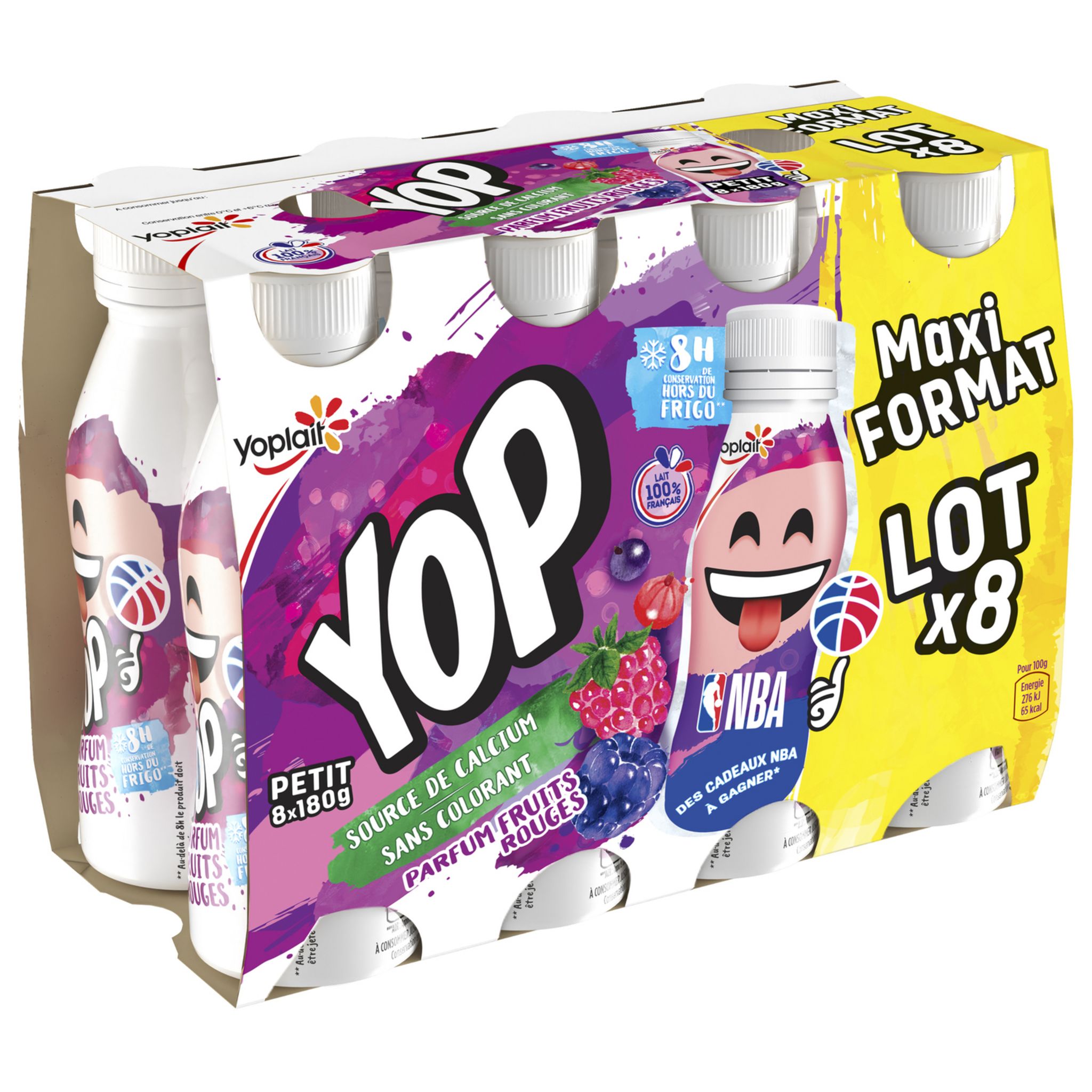 PTIT YOP Yaourt à boire aux fruits rouges 8x180g