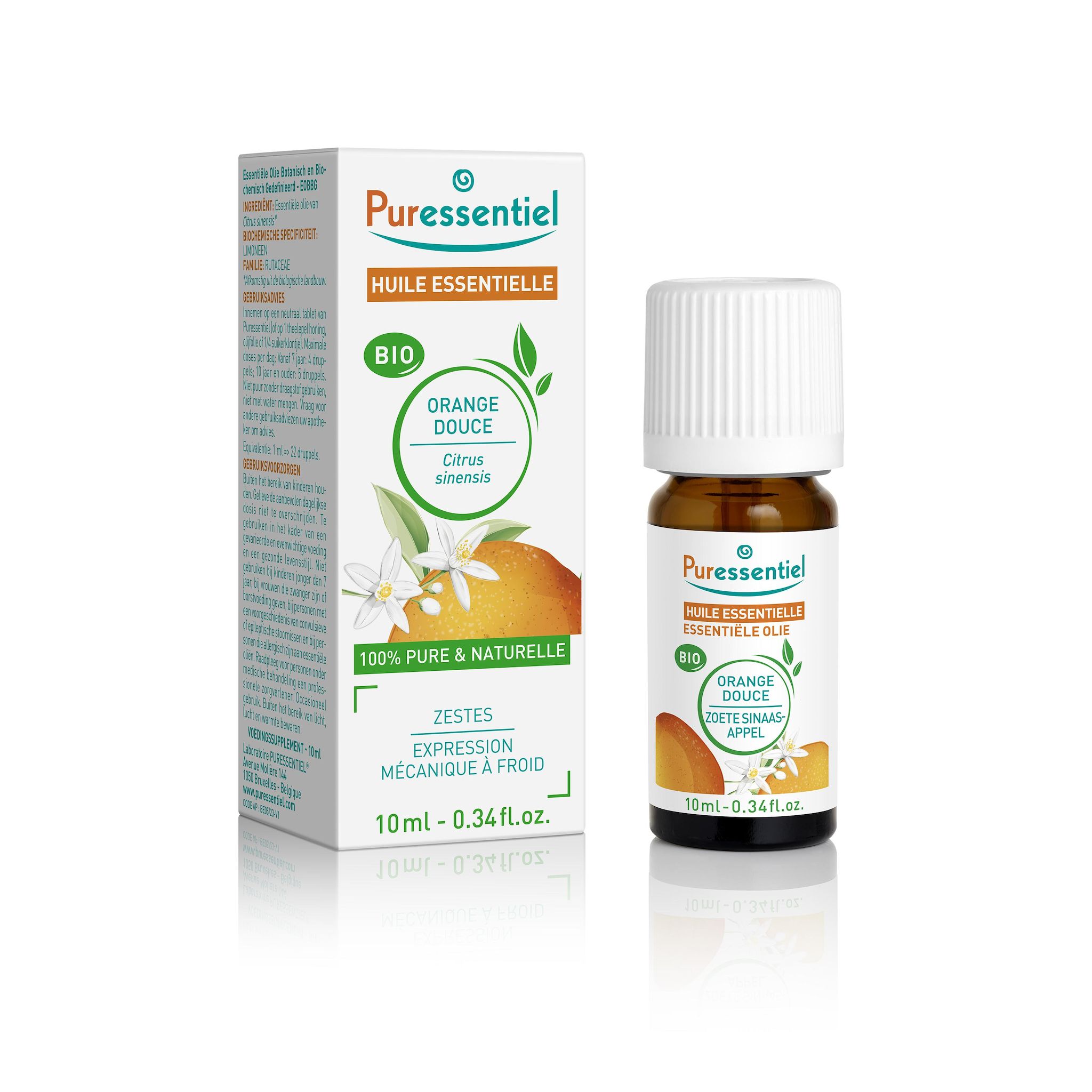 PURESSENTIEL Huile essentielle d'orange douce bio 10ml