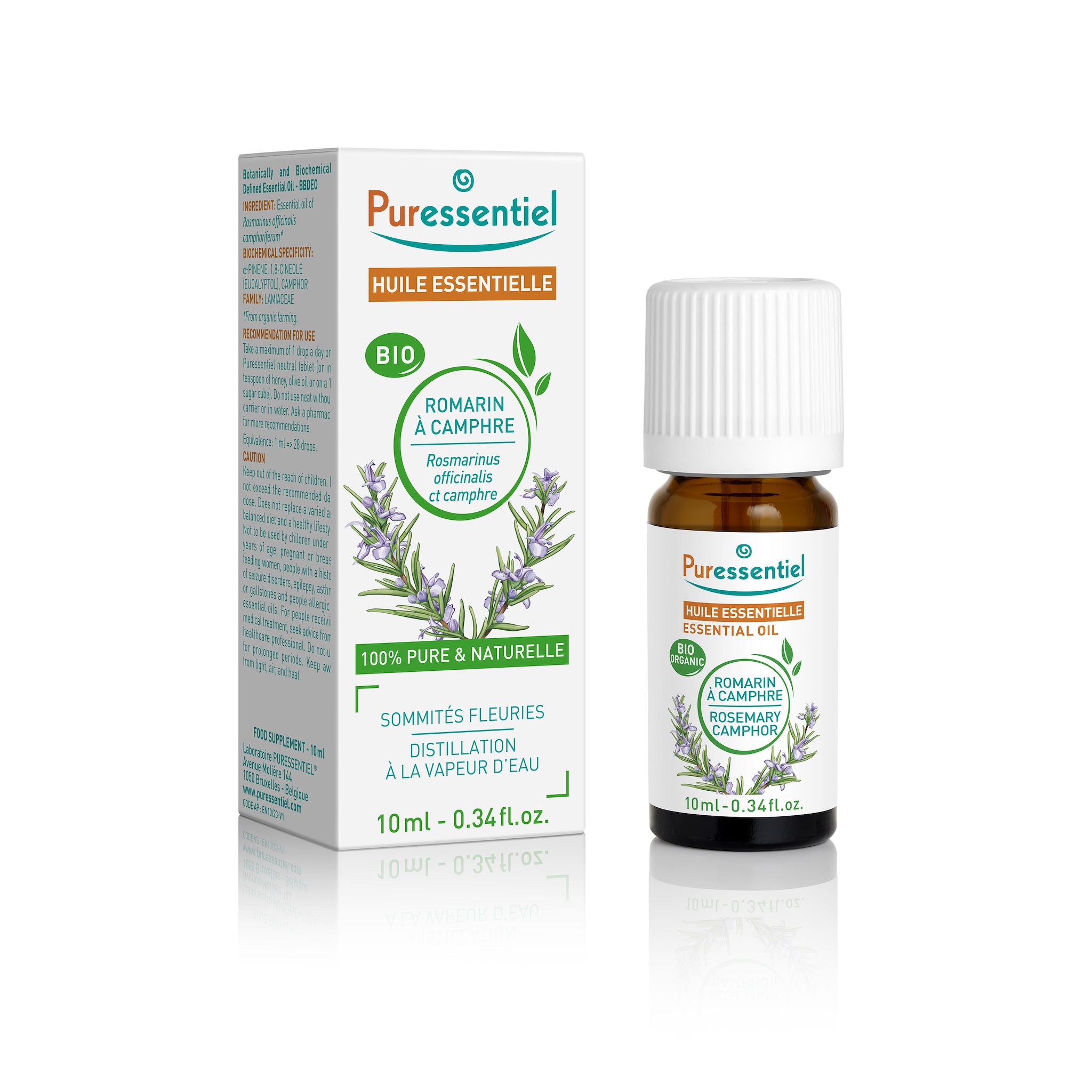 PURESSENTIEL Huile essentielle de romarin à camphre bio 10ml