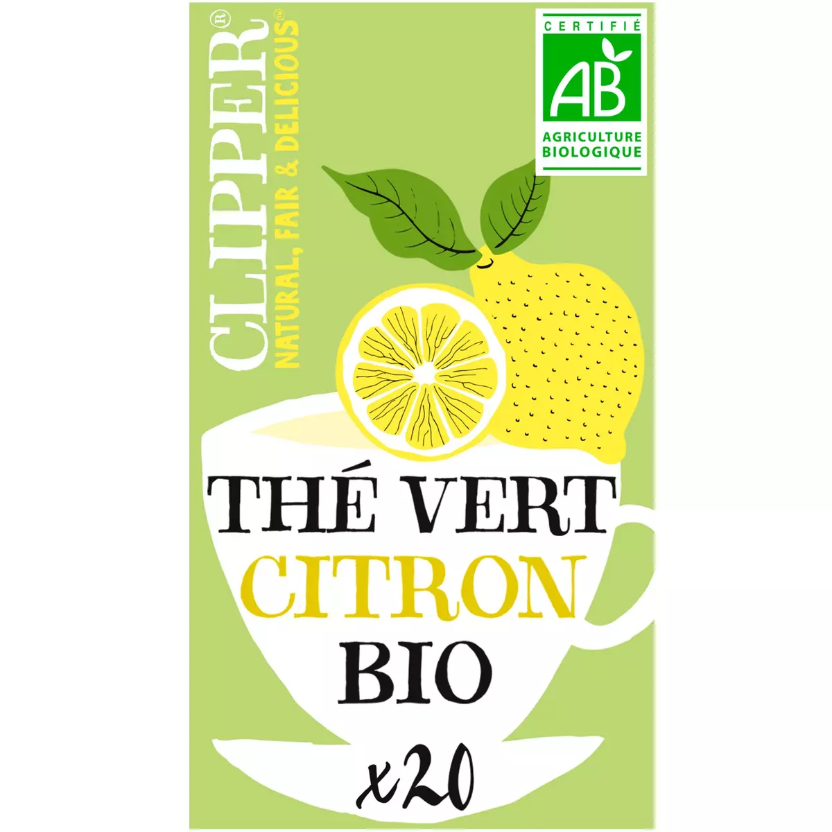 CLIPPER Thé vert citron bio 20 sachets 35g