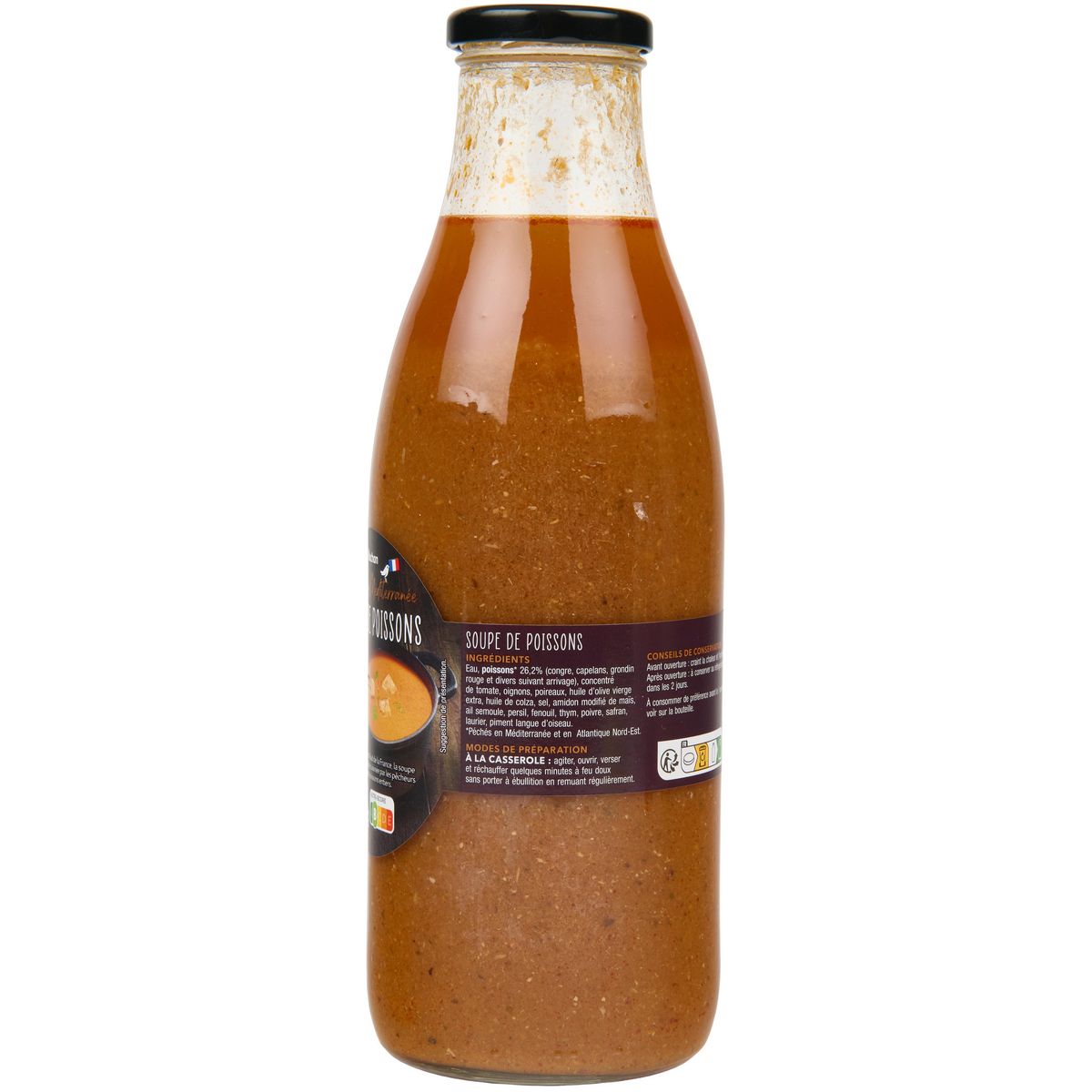 AUCHAN TERROIR Soupe de poissons recette méditerranéenne 4 personnes 970g