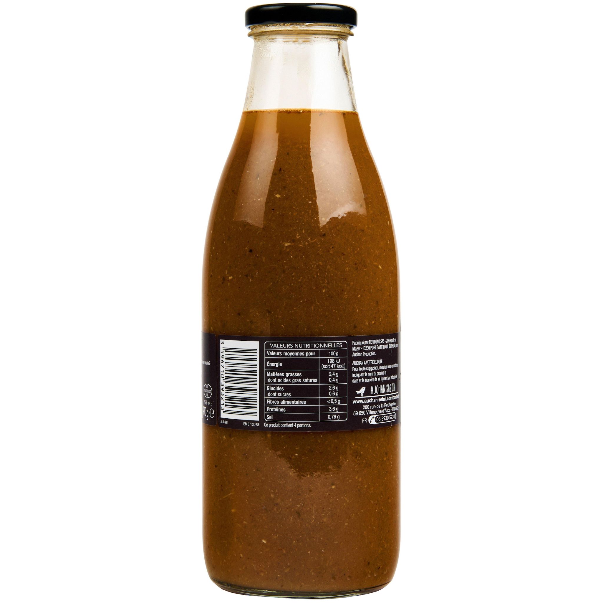 Voir la diapositive 2 : AUCHAN TERROIR Soupe de poissons recette méditerranéenne 4 personnes 970g