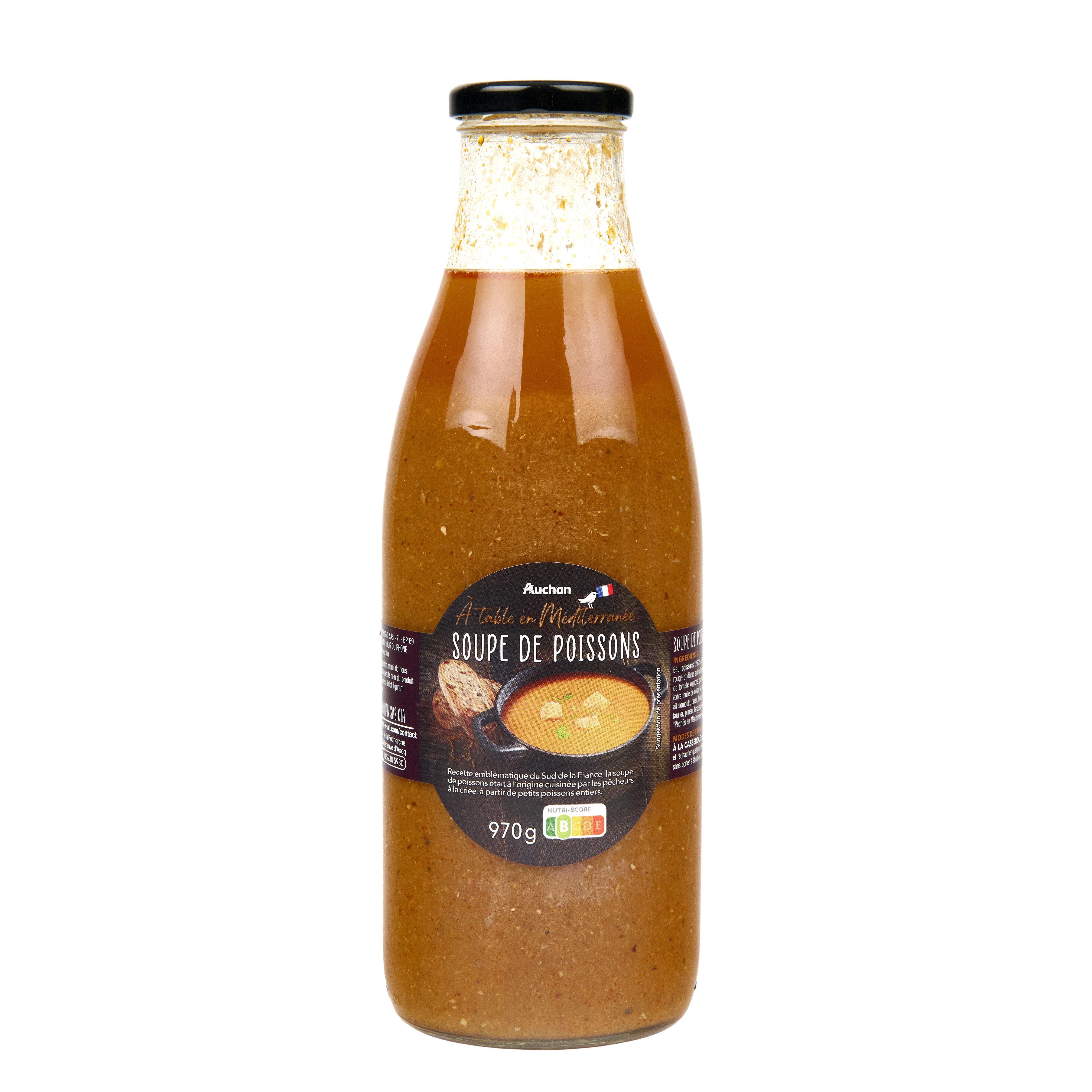 Voir la diapositive 4 : AUCHAN TERROIR Soupe de poissons recette méditerranéenne 4 personnes 970g