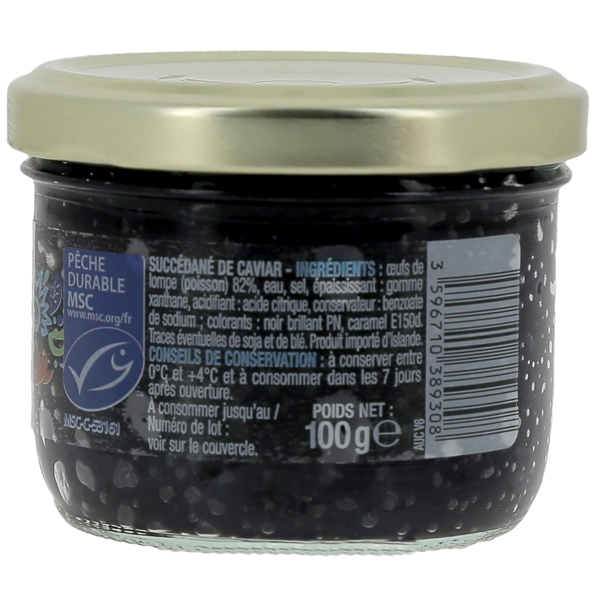 Voir la diapositive 3 : AUCHAN Oeufs de lompe noirs 100g