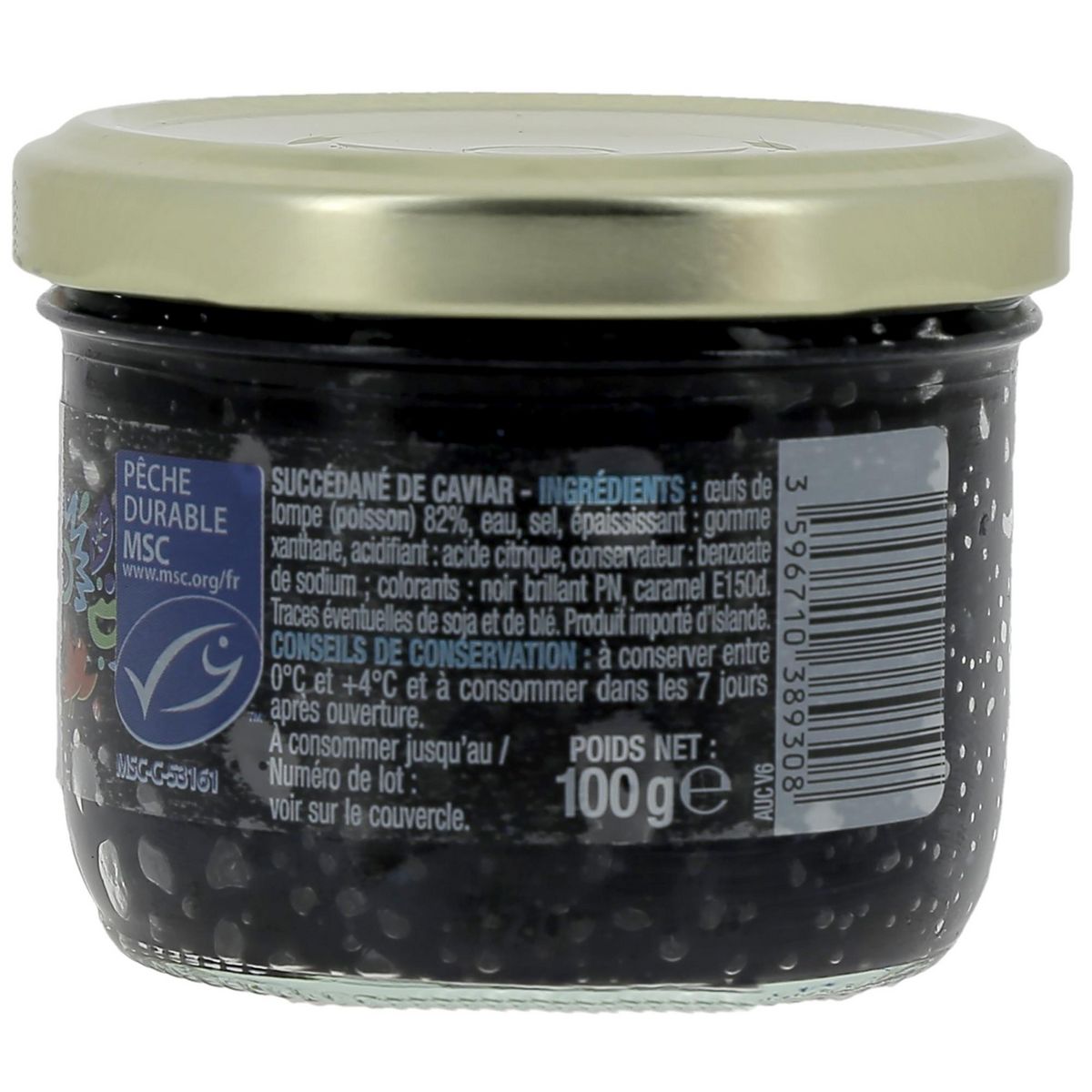 AUCHAN Oeufs de lompe noirs 100g