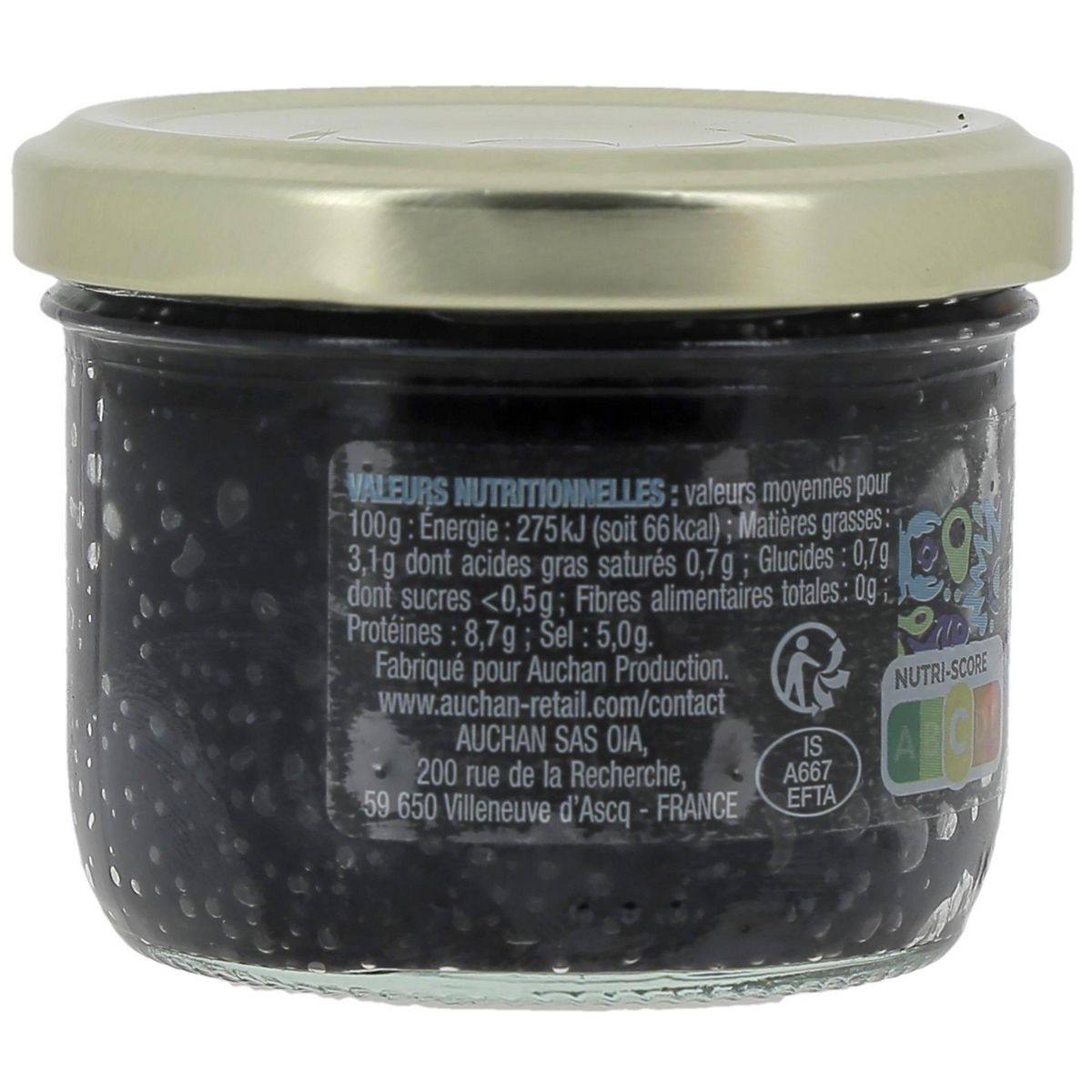 AUCHAN Oeufs de lompe noirs 100g