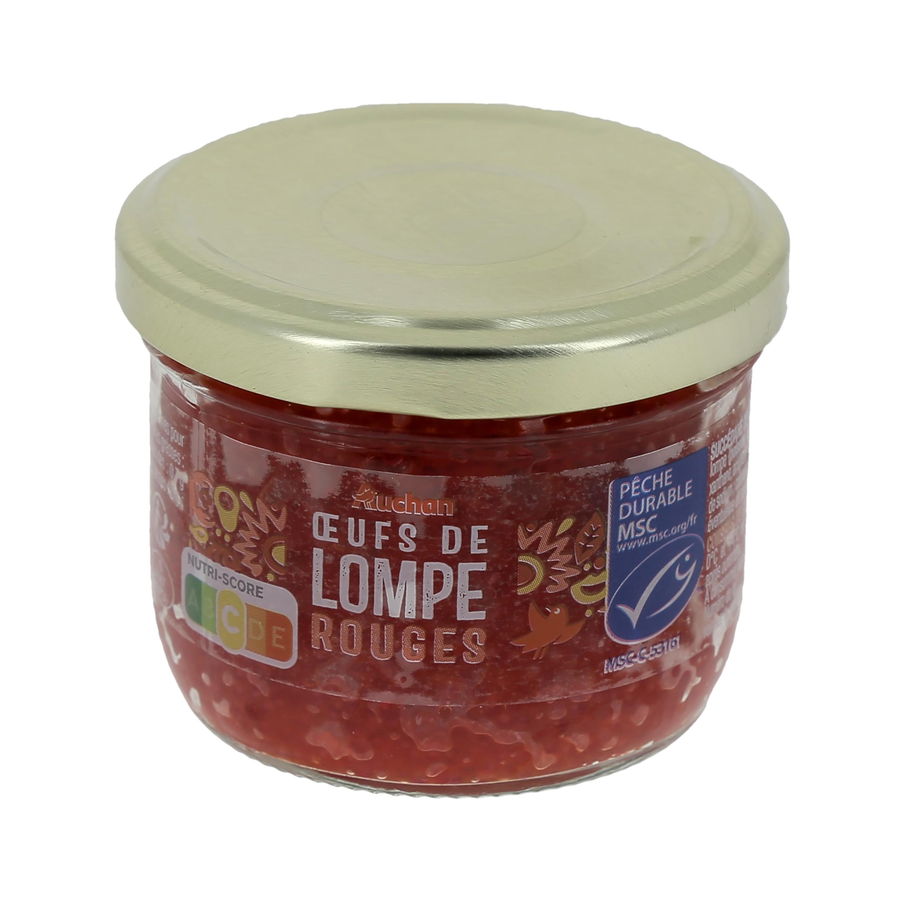 Voir la diapositive 3 : AUCHAN Oeufs de lompe rouges 100g