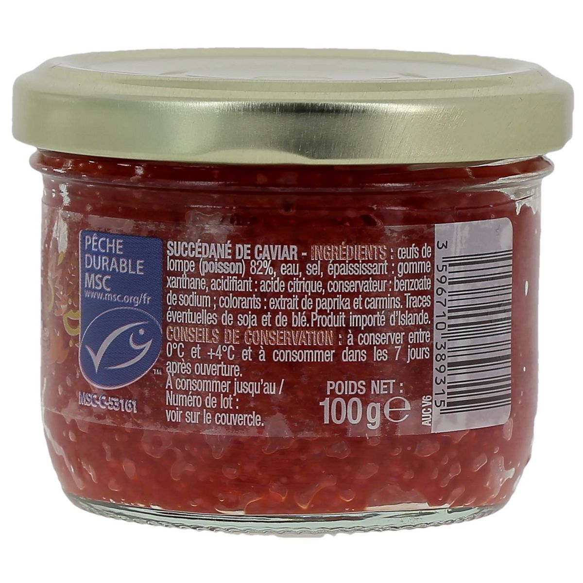 AUCHAN Oeufs de lompe rouges 100g