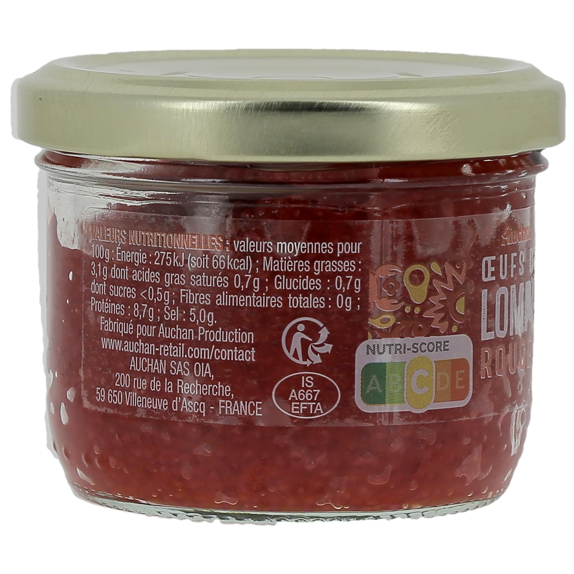 Voir la diapositive 4 : AUCHAN Oeufs de lompe rouges 100g