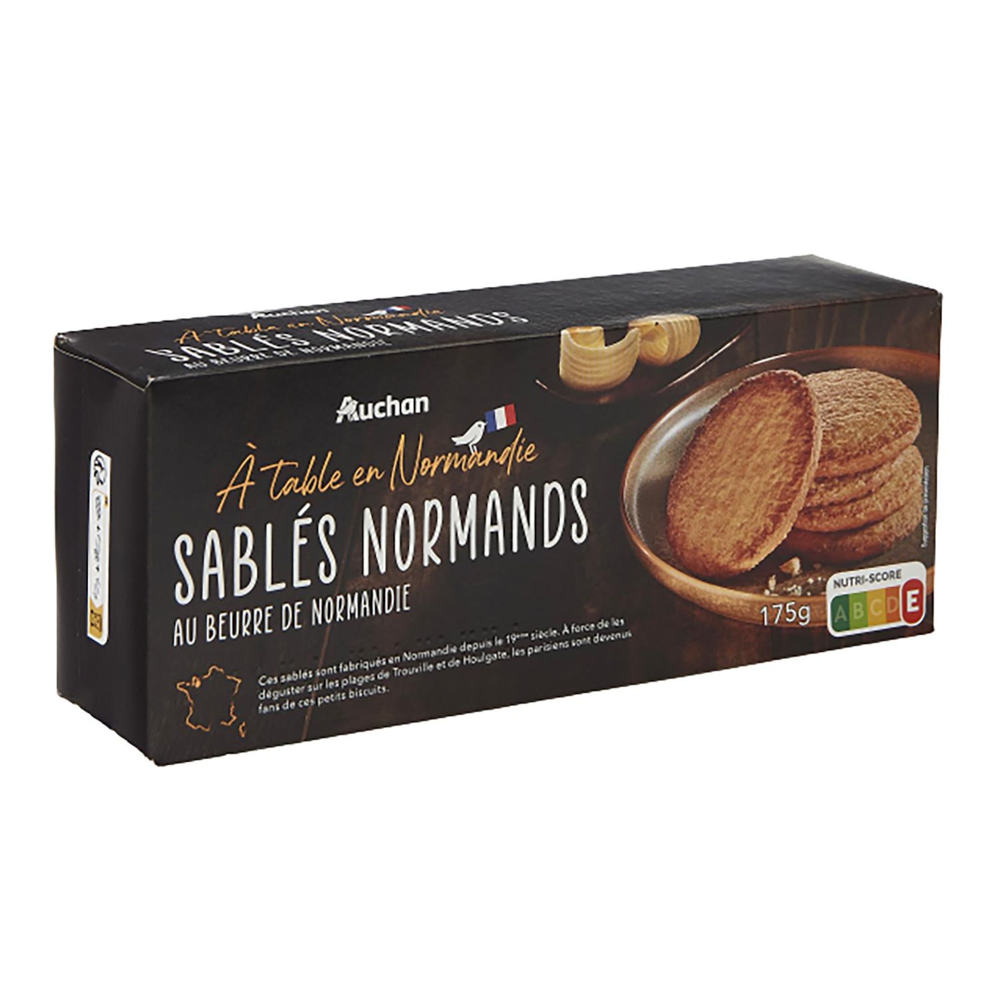 Voir la diapositive 5 : AUCHAN TERROIR Biscuits sablés normands au beurre de Normandie 12 biscuits 175g