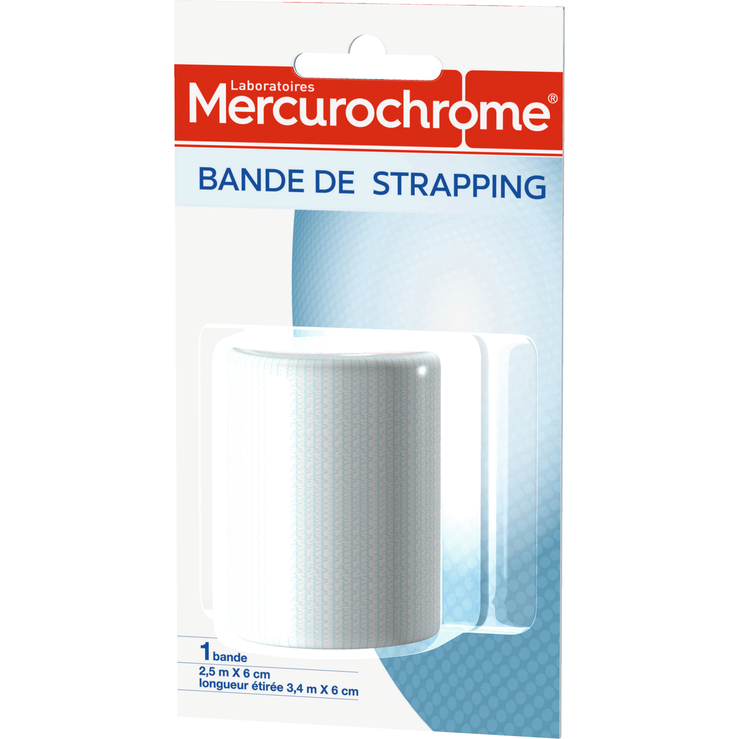 Voir la diapositive 2 : MERCUROCHROME Bande de strapping 2.5m X 6cm 1 pièce