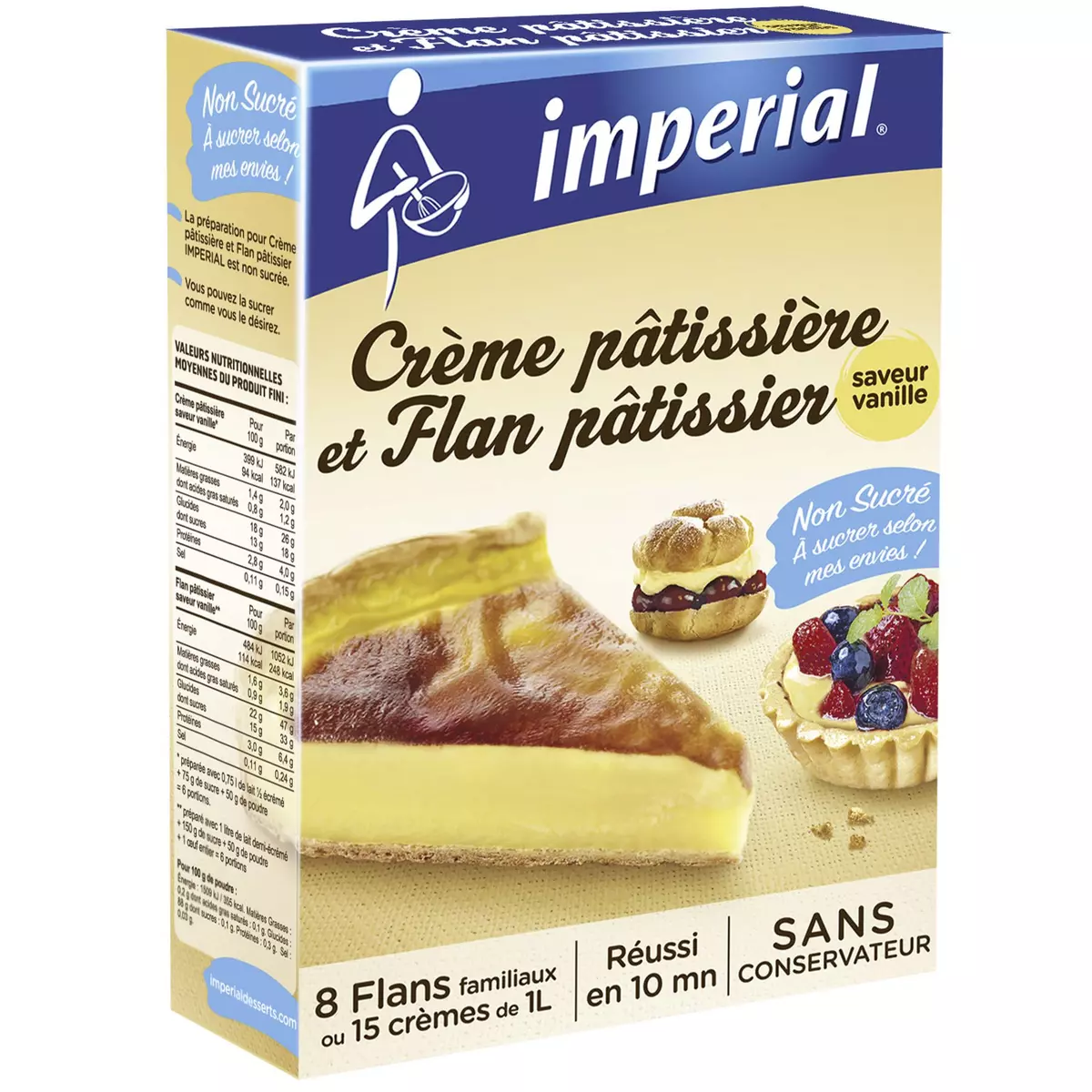 IMPERIAL Préparation pour crème pâtissière et flan pâtissier vanille 800g