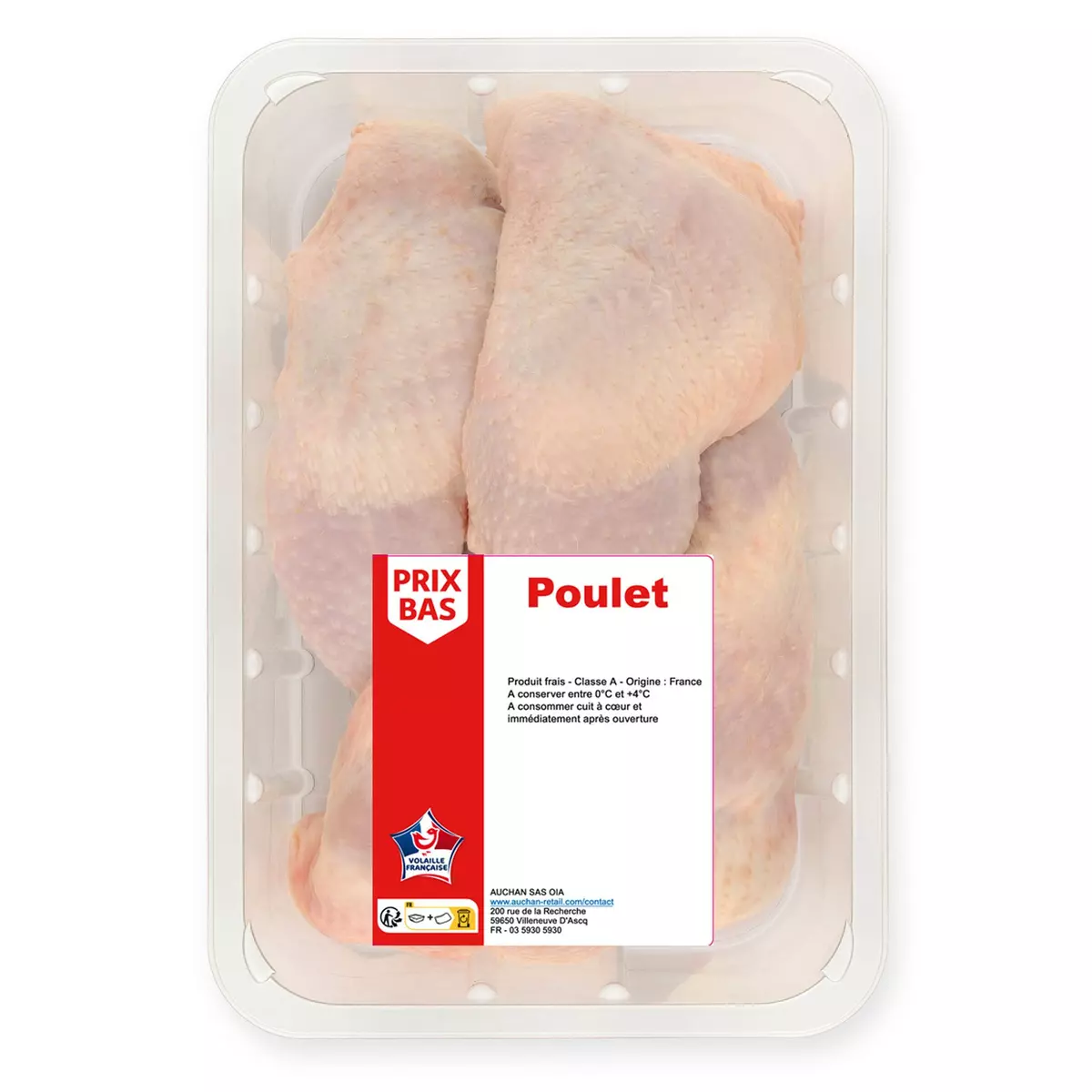 POUCE Cuisses de poulet blanc 1kg