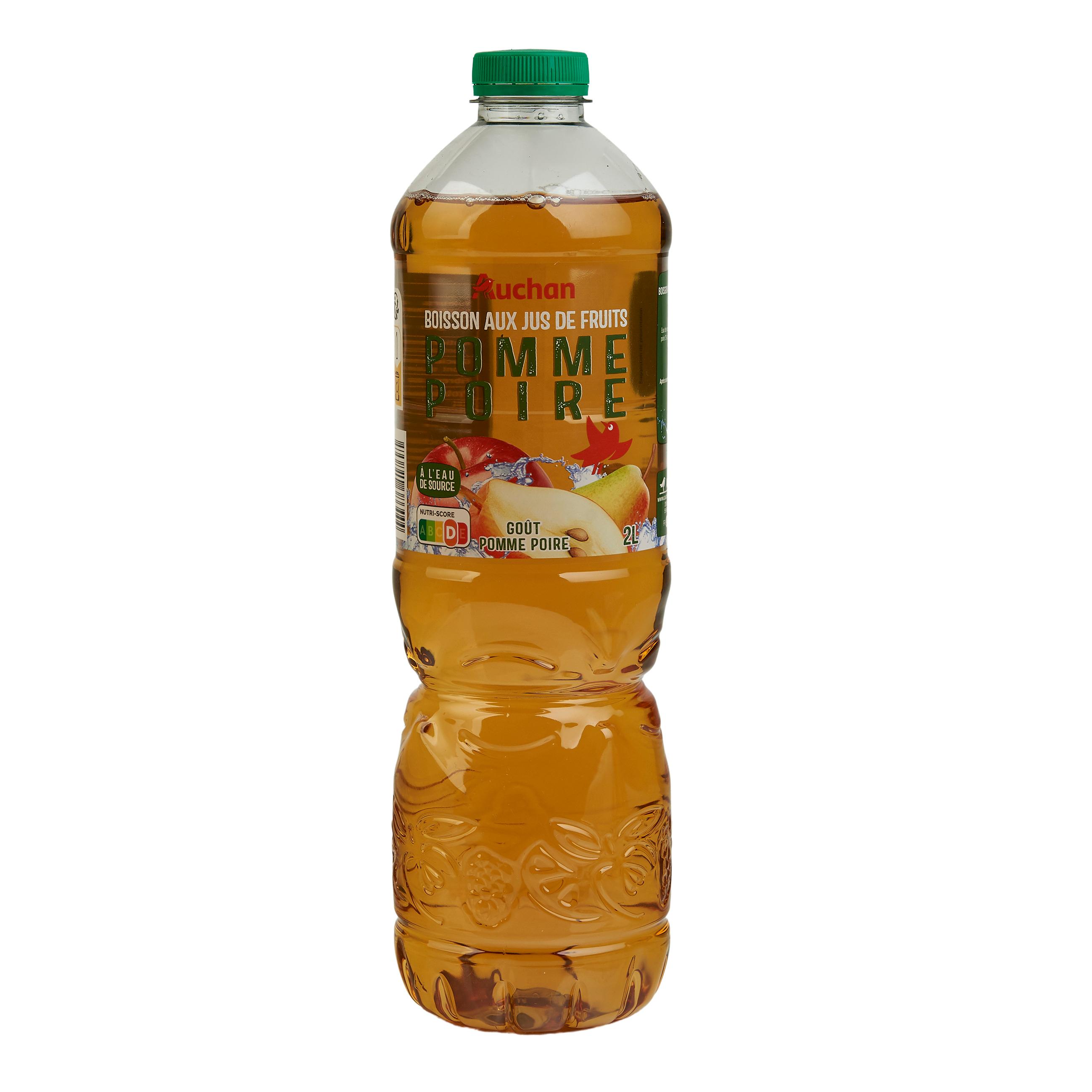 Voir la diapositive 2 : AUCHAN Boisson aux jus de fruits goût pomme poire 2l