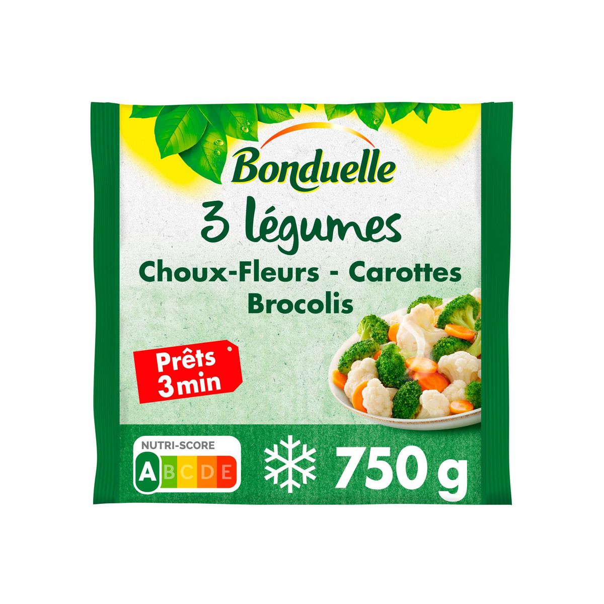 BONDUELLE Choux fleurs carottes et brocolis 5 portions 750g