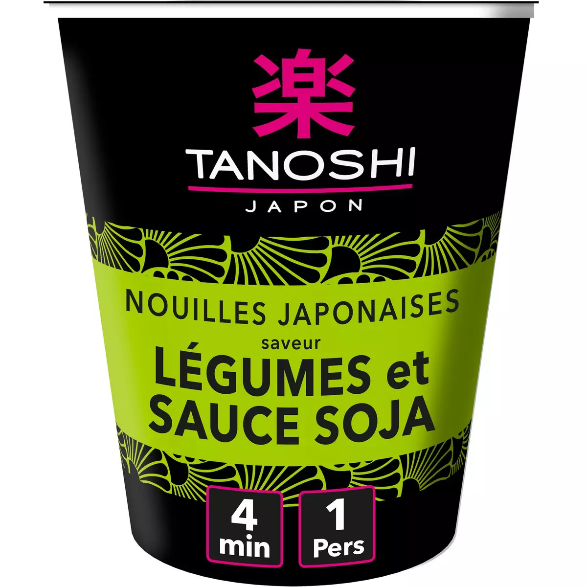 TANOSHI Nouilles japonaises saveurs légumes et sauce soja façon kinpira 1 portion 65g