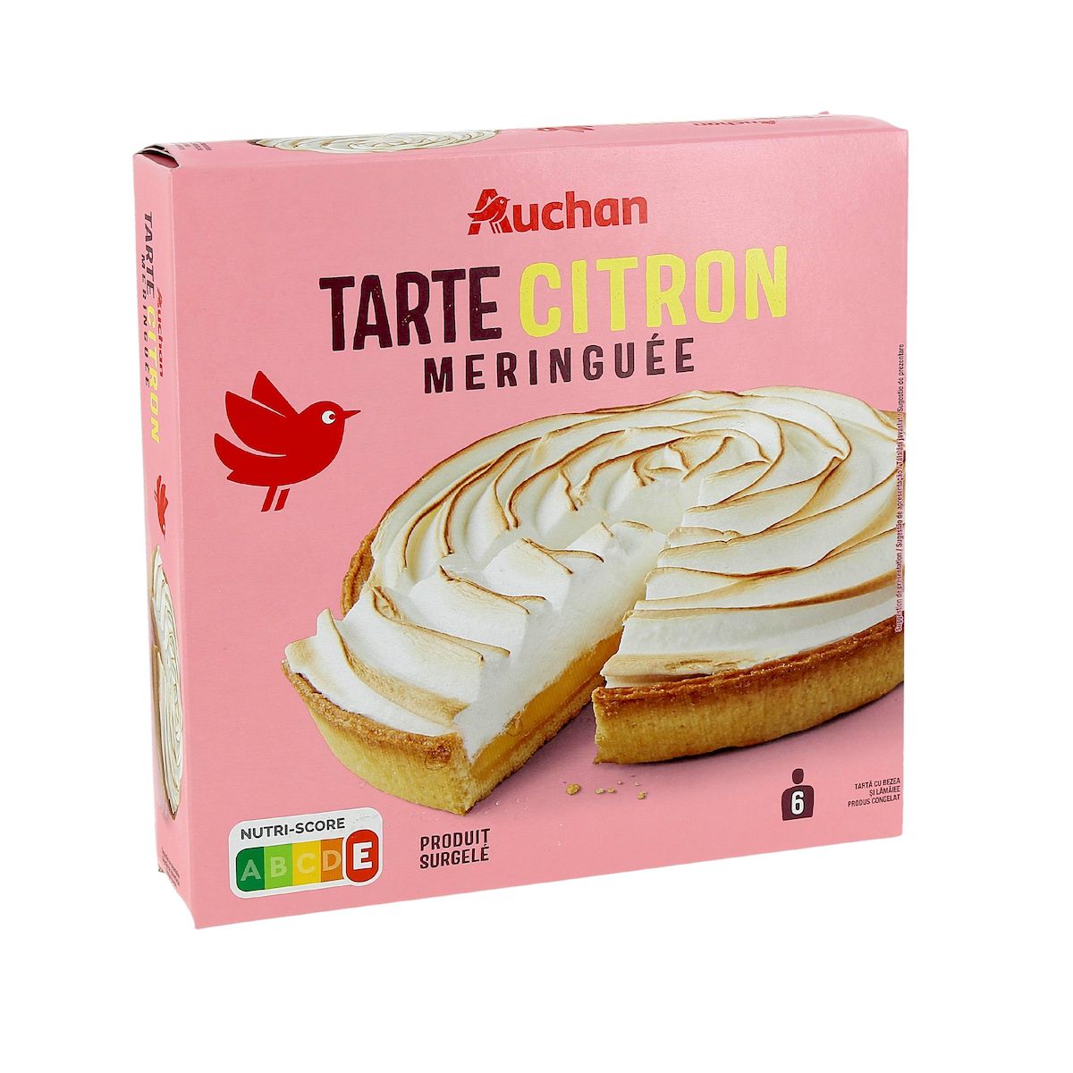 AUCHAN Tarte citron meringuée 6 parts 480g