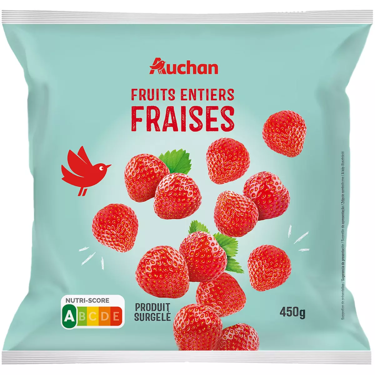AUCHAN Fraises fruits entiers 450g