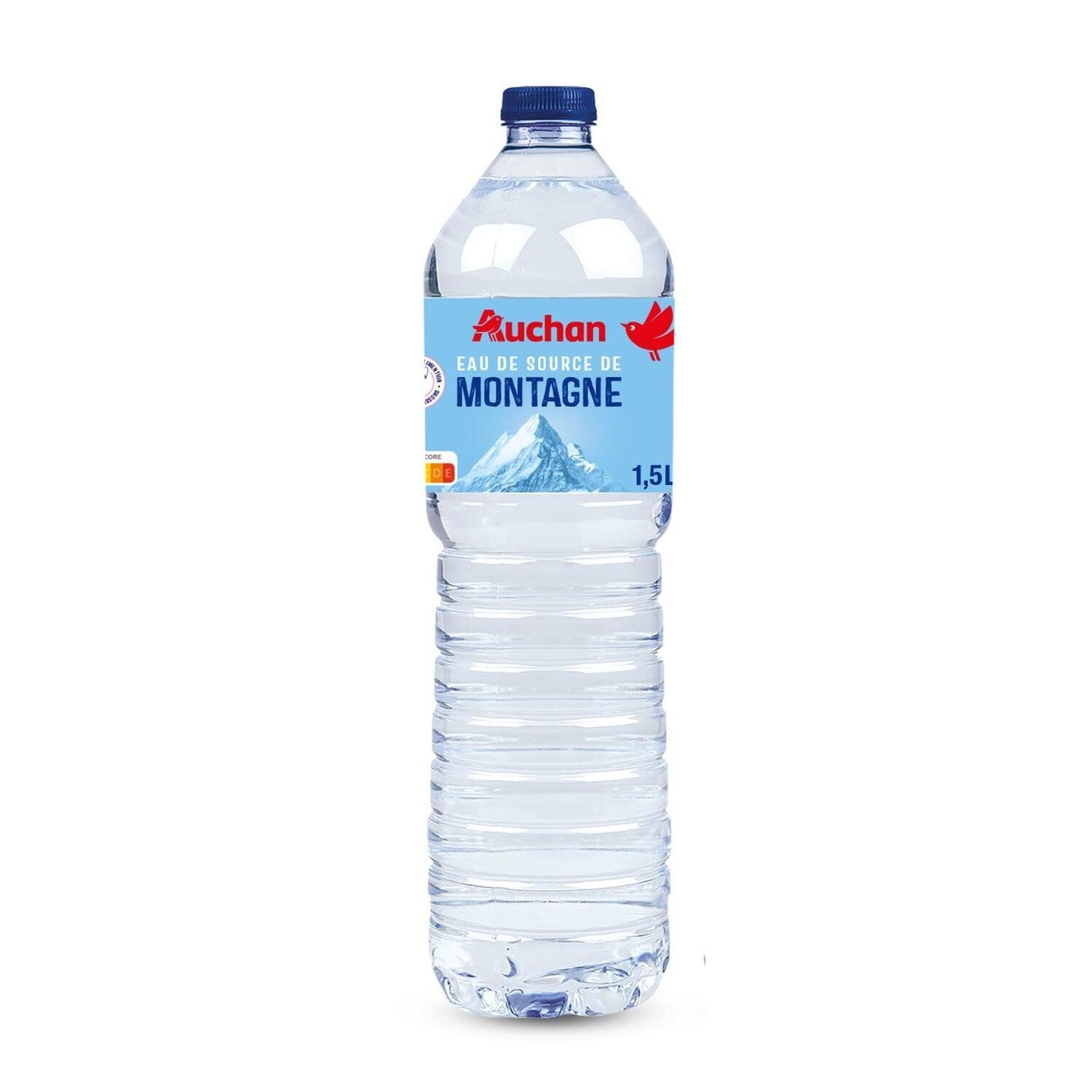 Voir la diapositive 2 : AUCHAN Eau de source de montagne 1,5l