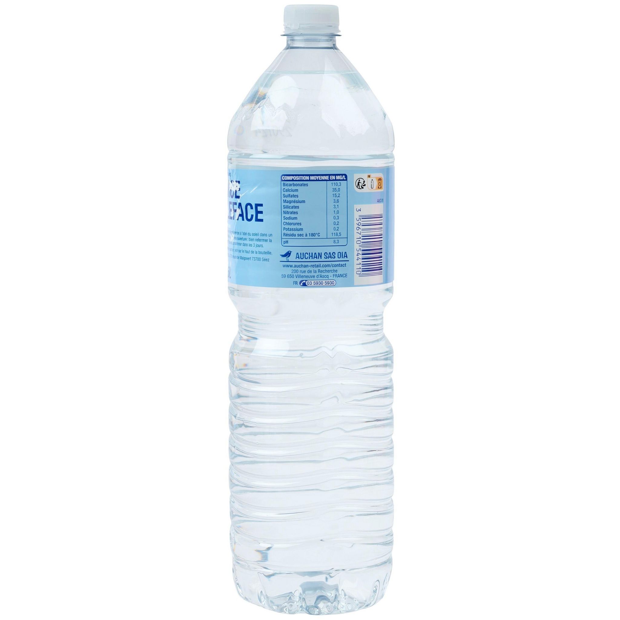 Voir la diapositive 3 : AUCHAN Eau de source de montagne 1,5l