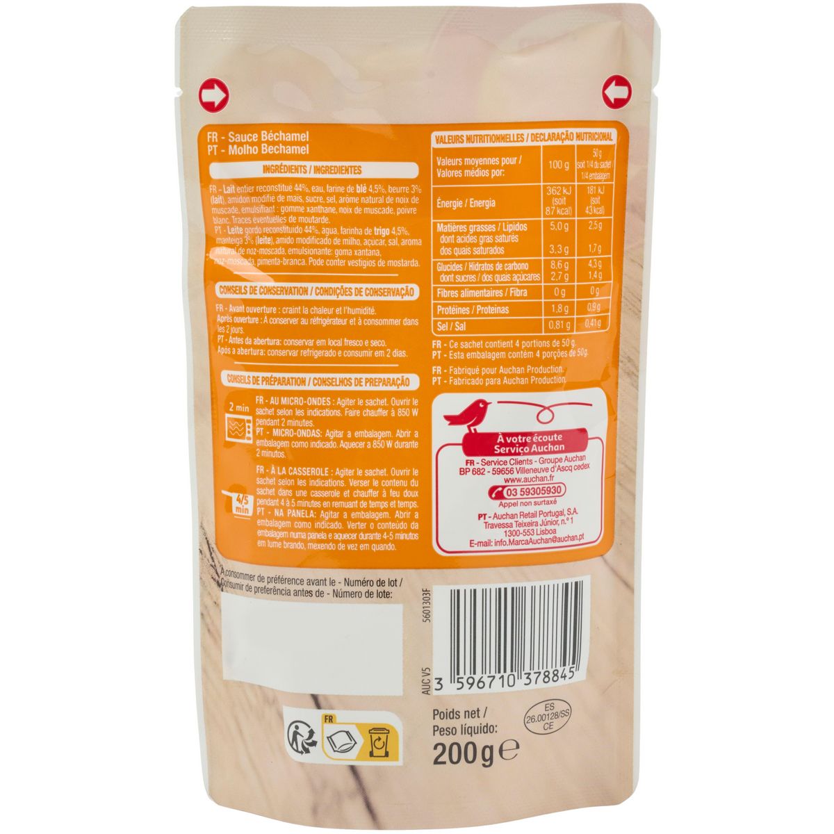 AUCHAN Sauce béchamel 200g