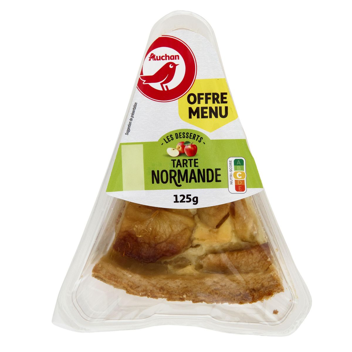 AUCHAN Les desserts tarte normande 1 portion 125g