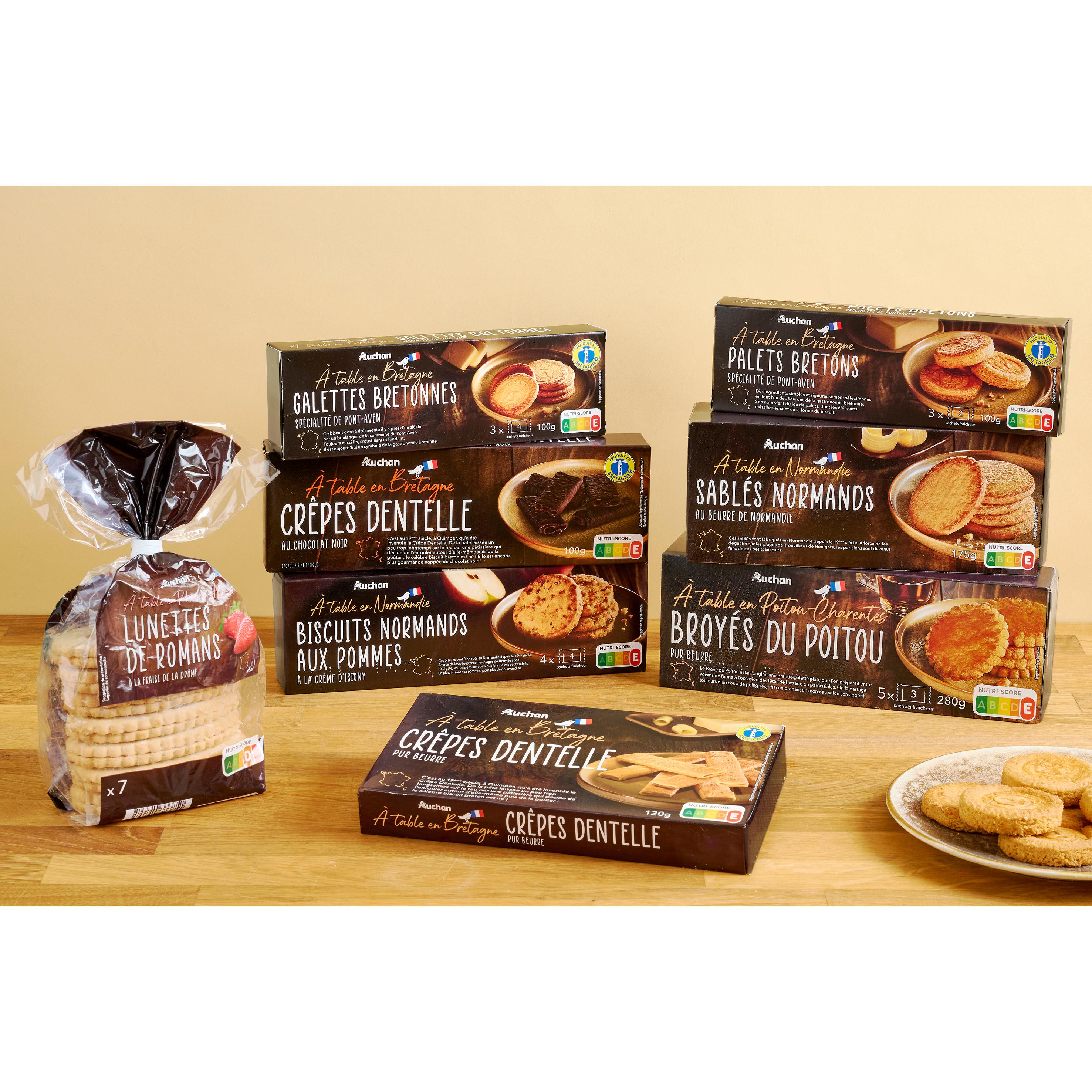 Voir la diapositive 3 : AUCHAN TERROIR Galettes bretonnes recette de Pont-Aven, sachets fraîcheur 3x4 biscuits 100g