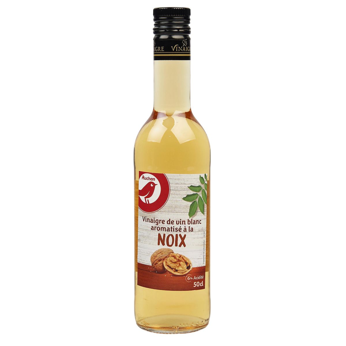 AUCHAN Vinaigre de vin blanc aromatisé à la noix 50cl