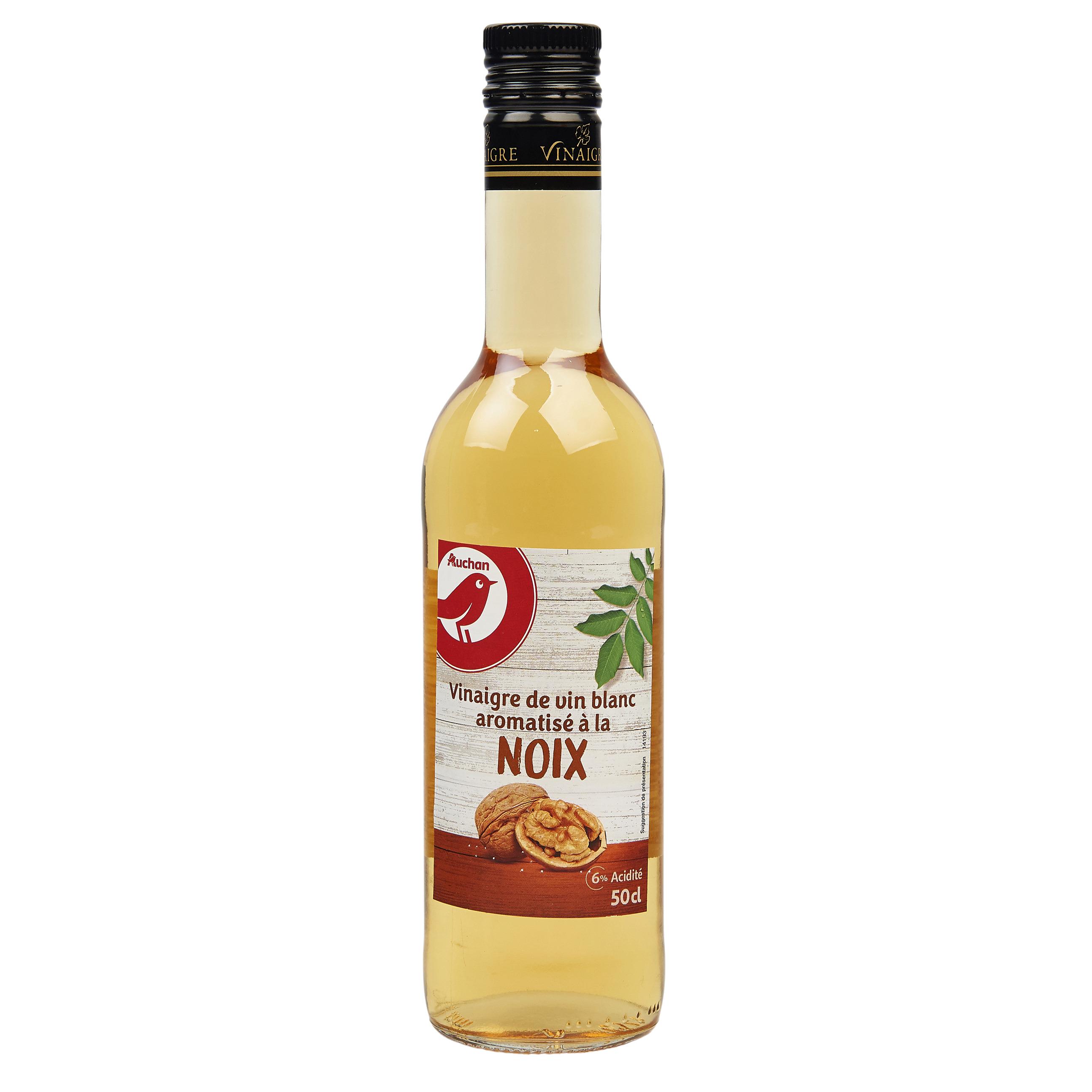 Voir la diapositive 3 : AUCHAN Vinaigre de vin blanc aromatisé à la noix 50cl