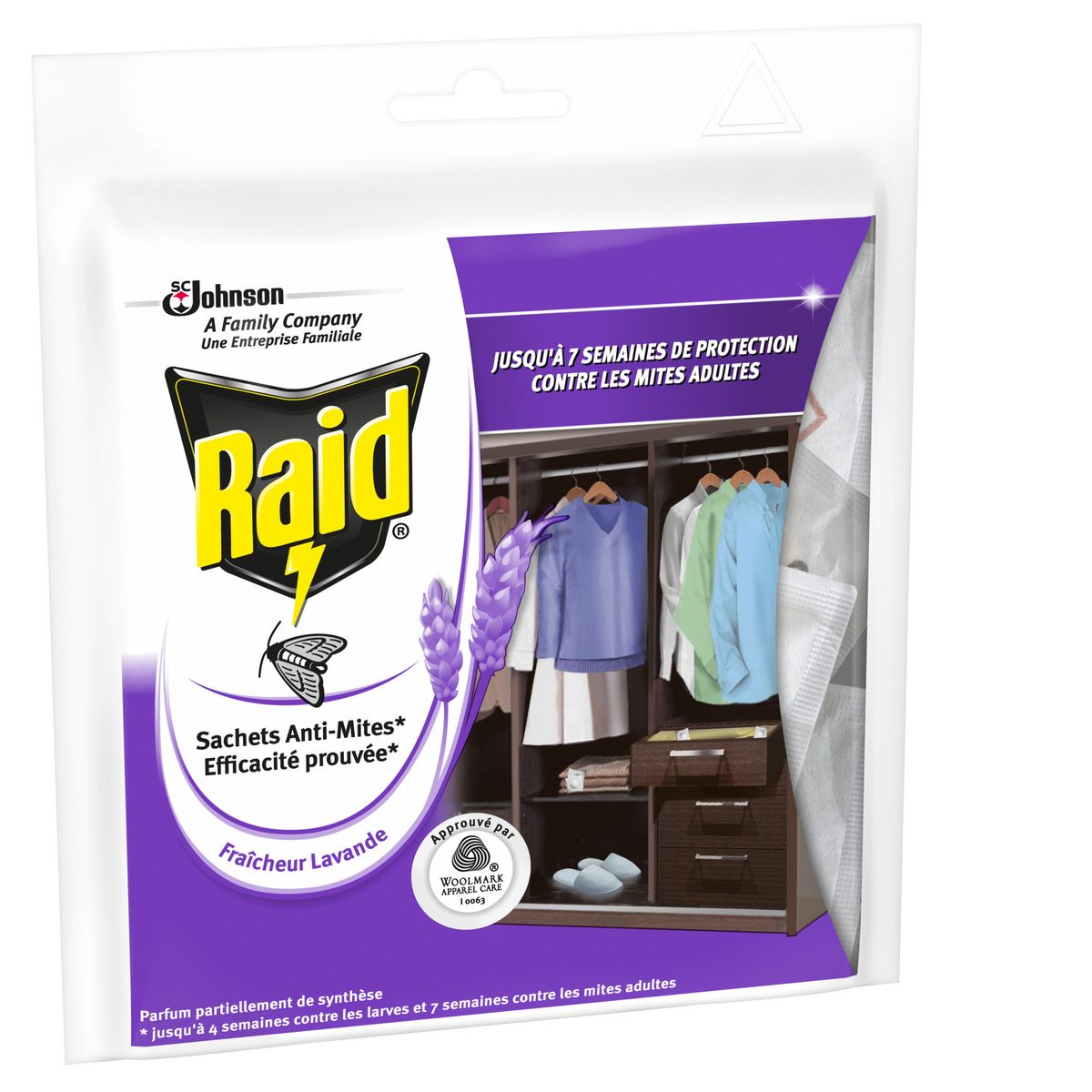 RAID Sachets parfumés fraîcheur lavande 18 sachets