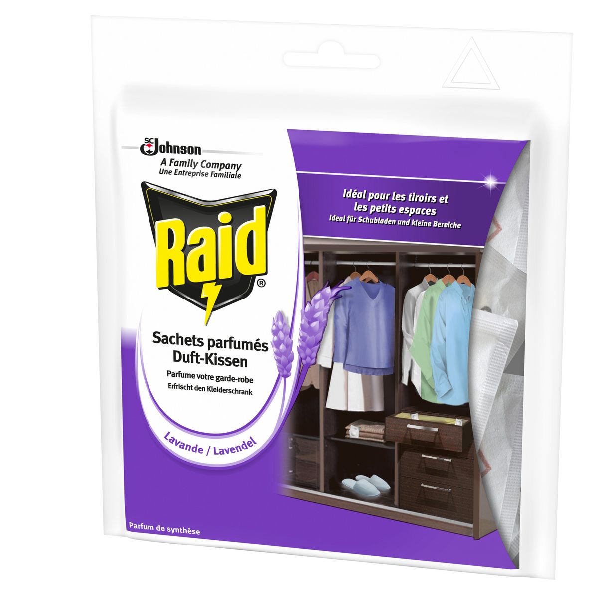 RAID Sachets parfumés fraîcheur lavande 18 sachets