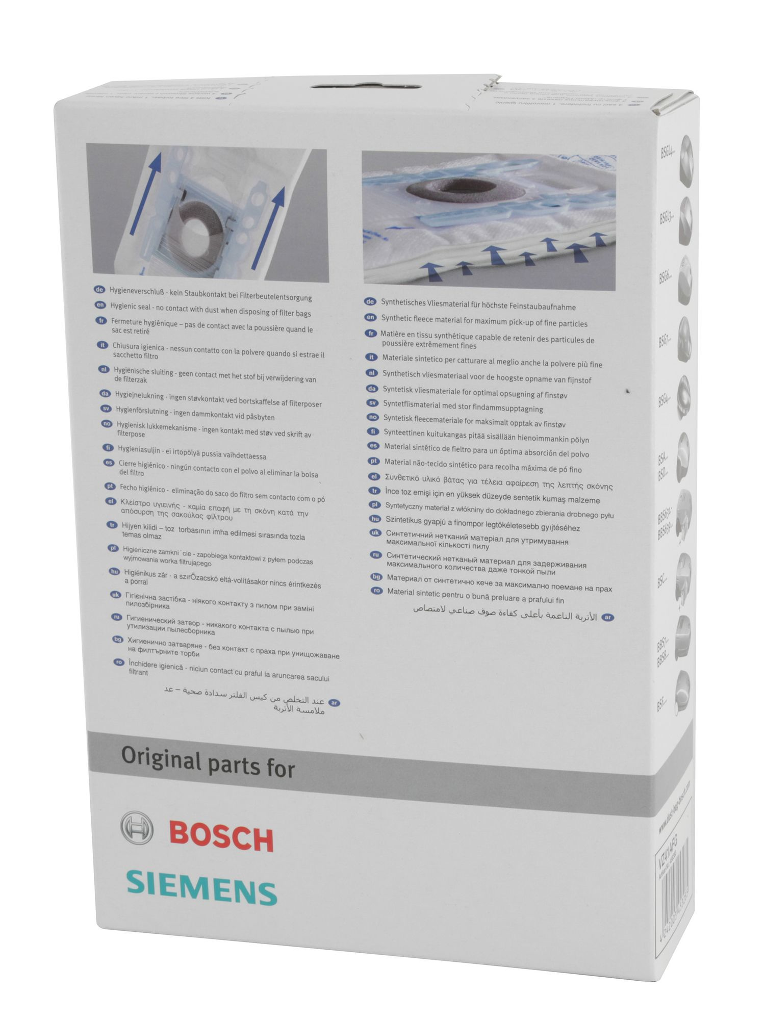 Voir la diapositive 2 : BOSCH Accessoires Entretien B467342 4 Sacs Synthétiques Compatibles Aspirateurs Bosch et Siemens