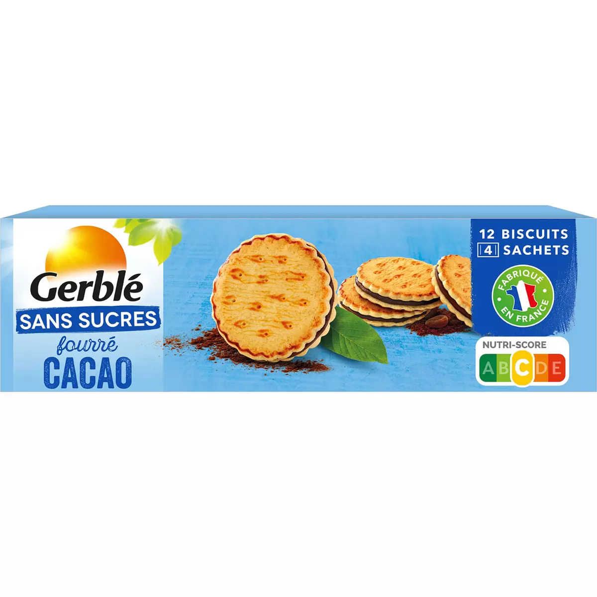 Gerblé Sans Sucres Ajoutés Biscuits Fourrés Noisettes et Cacao 180g -  Cdiscount Au quotidien