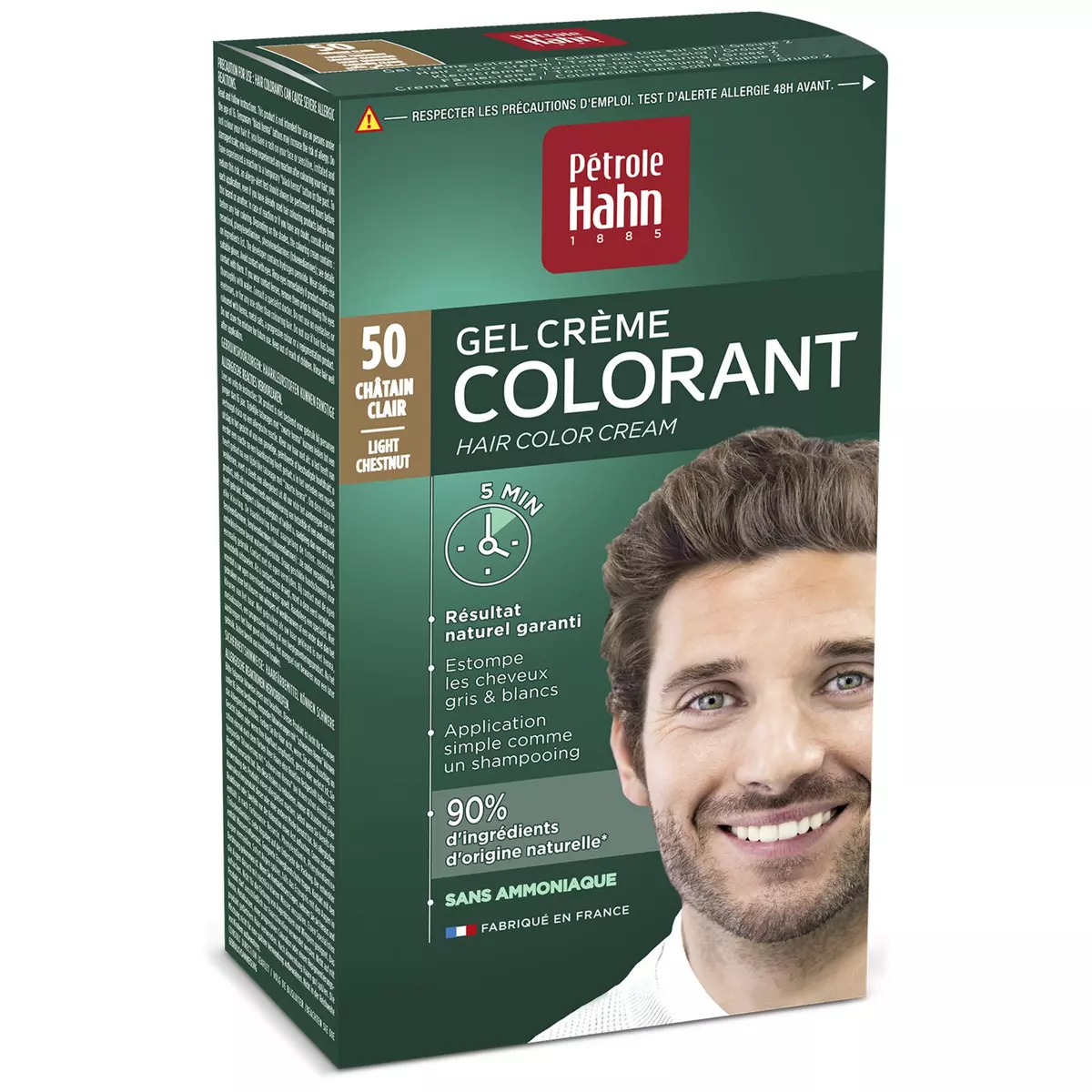 PETROLE HAHN Gel crème colorant 50 châtain clair 1 kit