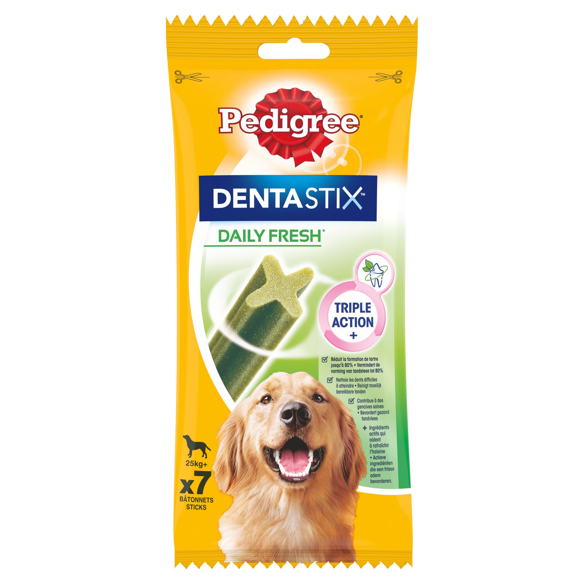 Voir la diapositive 2 : PEDIGREE Dentastix friandises batonnêts Daily Fresh hygiène dents pour grand chien 7 batonnêts 270g