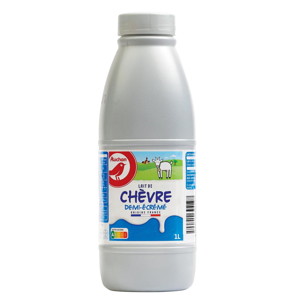 AUCHAN Lait de chèvre demi-écrémé stérilisé UHT 1L