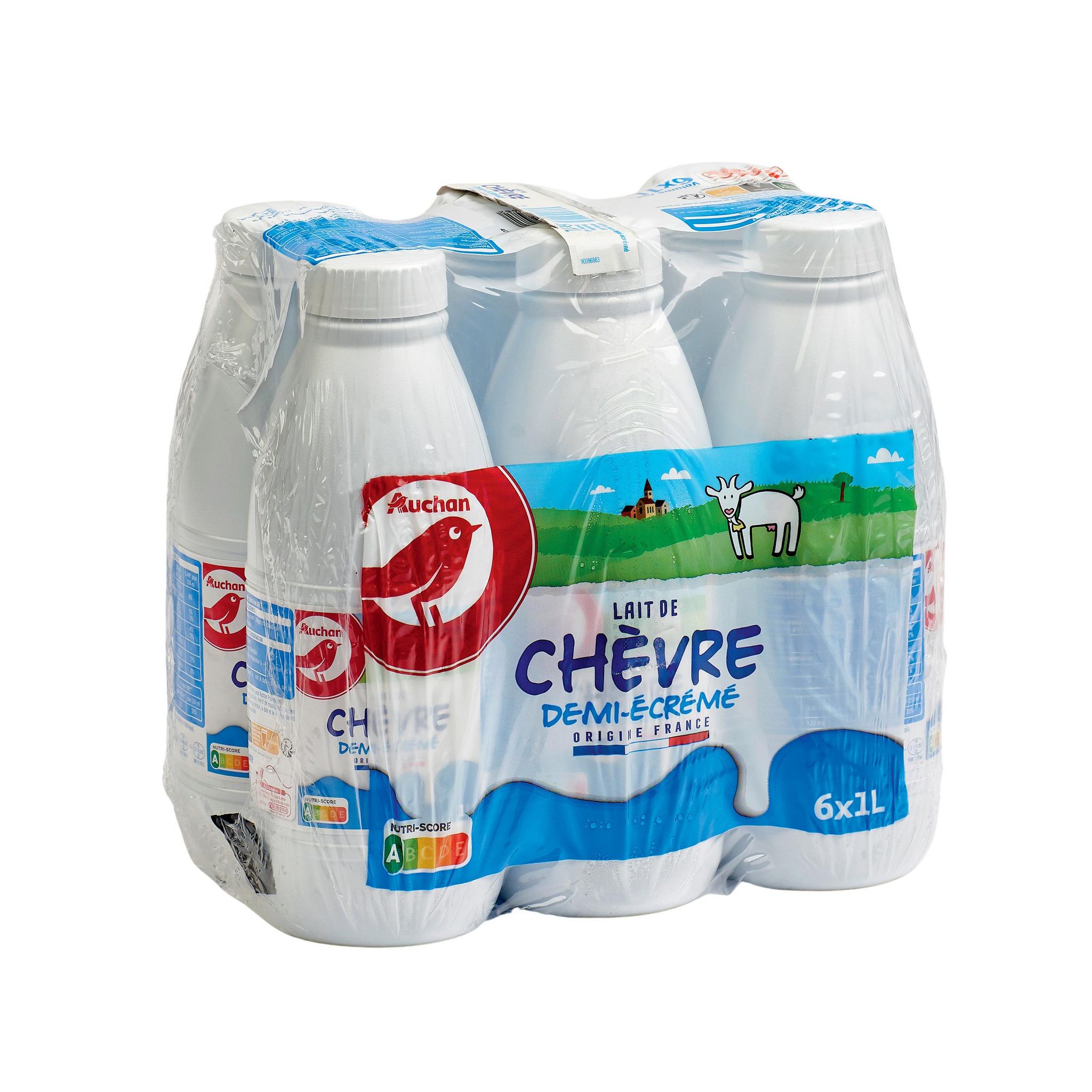 Voir la diapositive 3 : AUCHAN Lait de chèvre demi-écrémé UHT 6x1L
