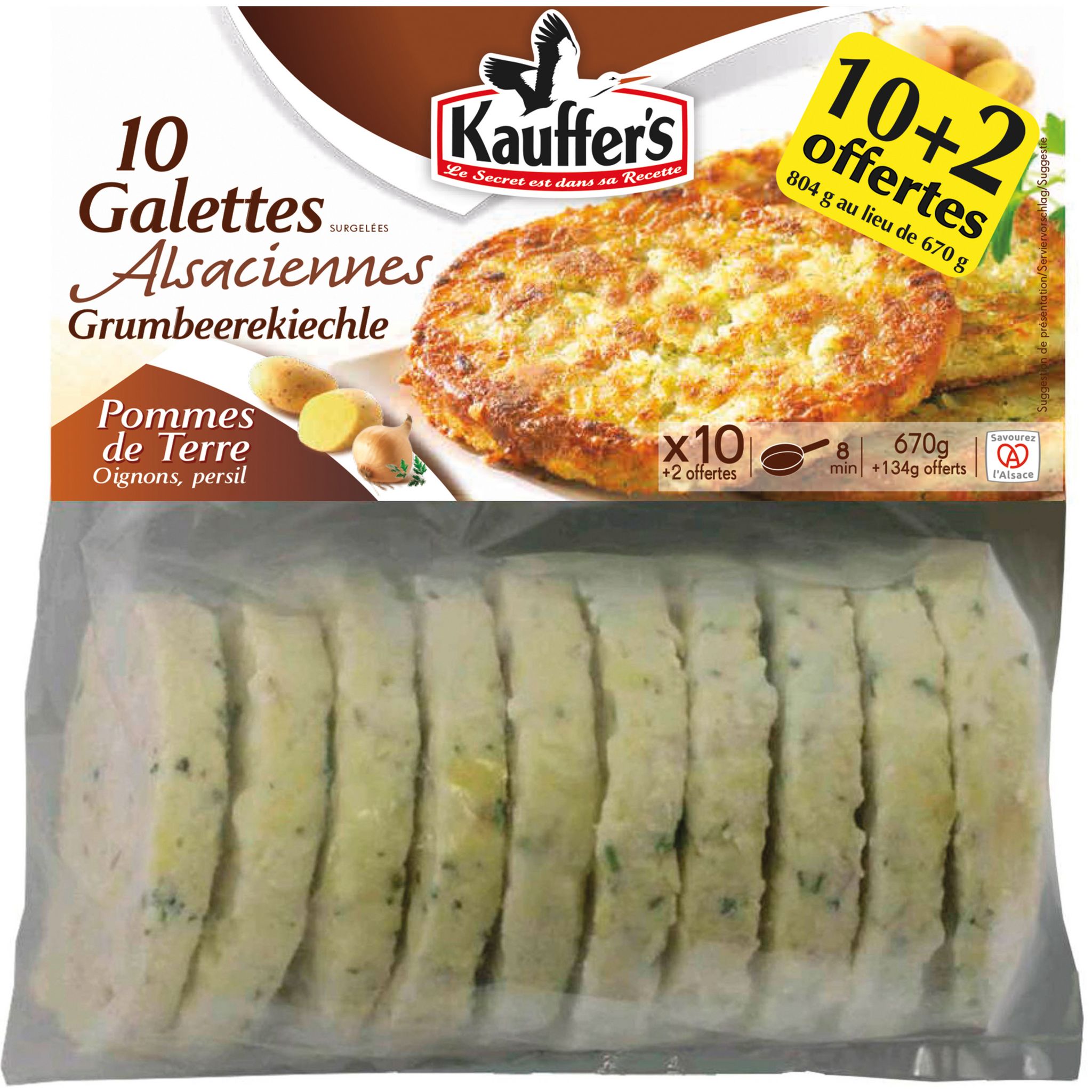 KAUFFER'S Galettes Alsaciennes de pomme de terre 10 pièces 804g