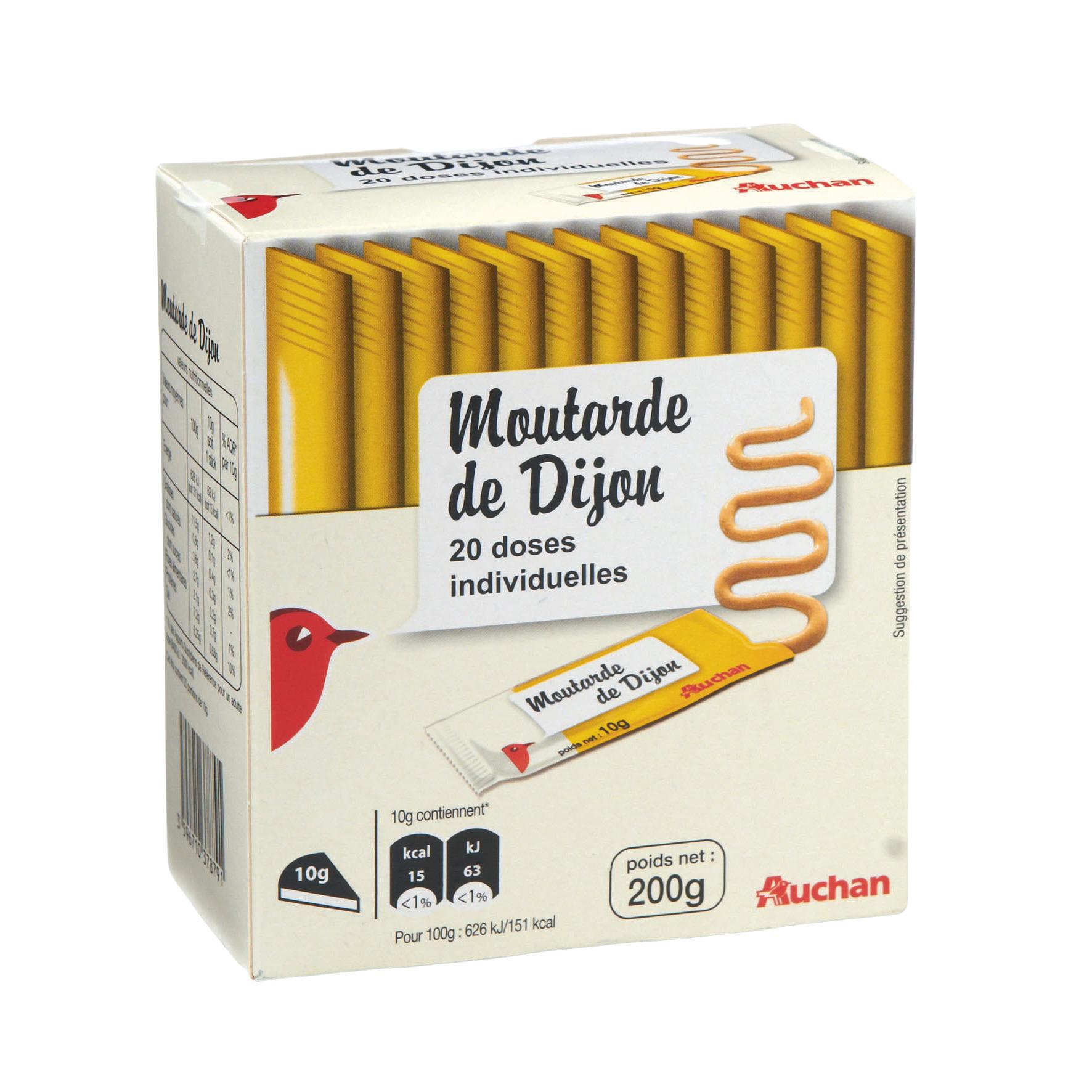 Voir la diapositive 2 : AUCHAN Moutarde de Dijon en sticks 20 sticks 200g