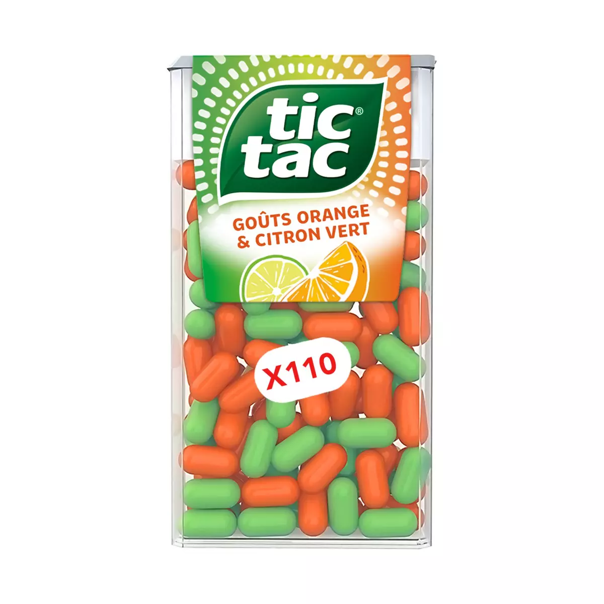 TIC TAC Goûts citron vert et orange 110 dragées 54g