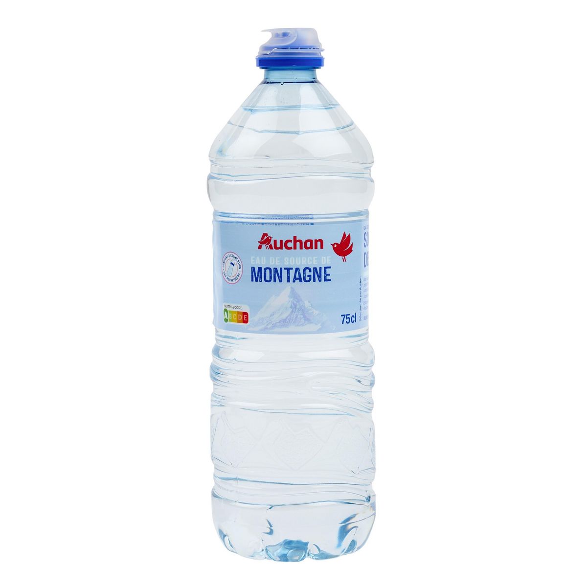 AUCHAN Eau de source montagne bouchon sport 75cl